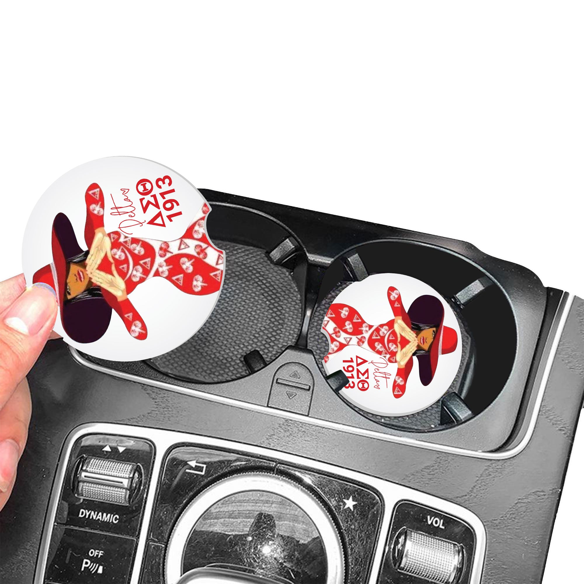 Custom Sorority Car Coaster – Delta Sigma Theta-Inspired Ceramic 2.75
