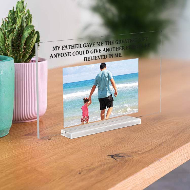 Custom Acrylic Sign with Stand | UV Printed Clear Display Personalized with Logo, Text, or Photo – Business or Gift Plaque (4.5x7)