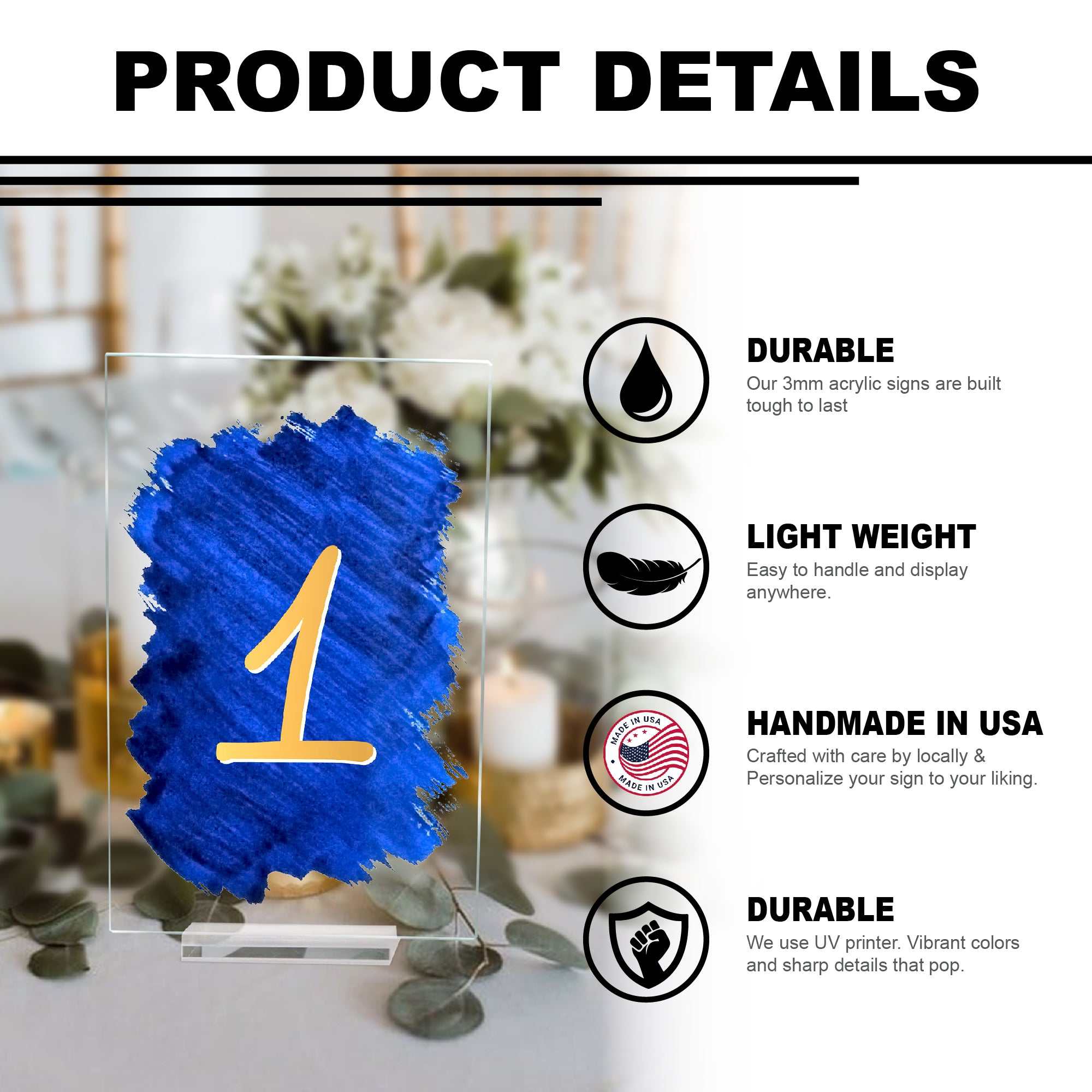Custom Acrylic Sign with Stand | UV Printed Clear Display Personalized with Logo, Text, or Photo – Business or Gift Plaque (4.5x7)