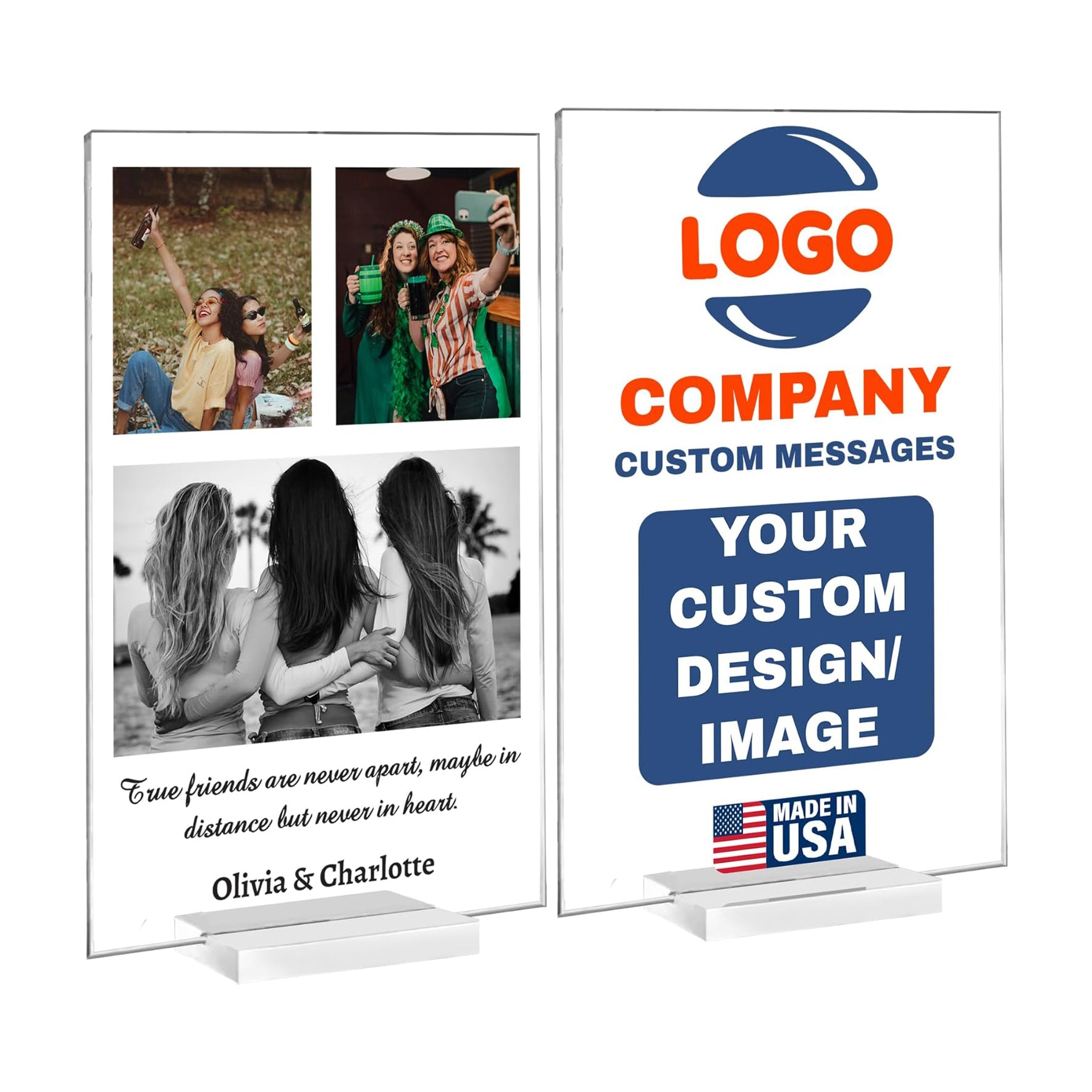 Custom Acrylic Sign with Stand | UV Printed Clear Display Personalized with Logo, Text, or Photo – Business or Gift Plaque (4.5x7)
