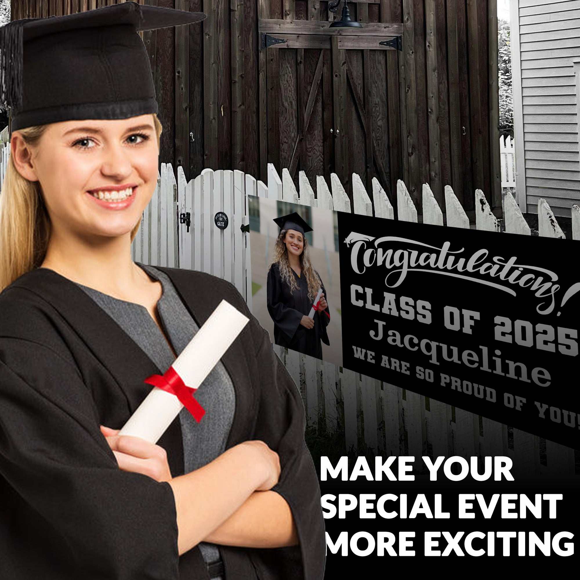 Graduation Banner 2026 - Personalized 13oz Vinyl Custom Banner for Graduation Decorations | Custom Sign