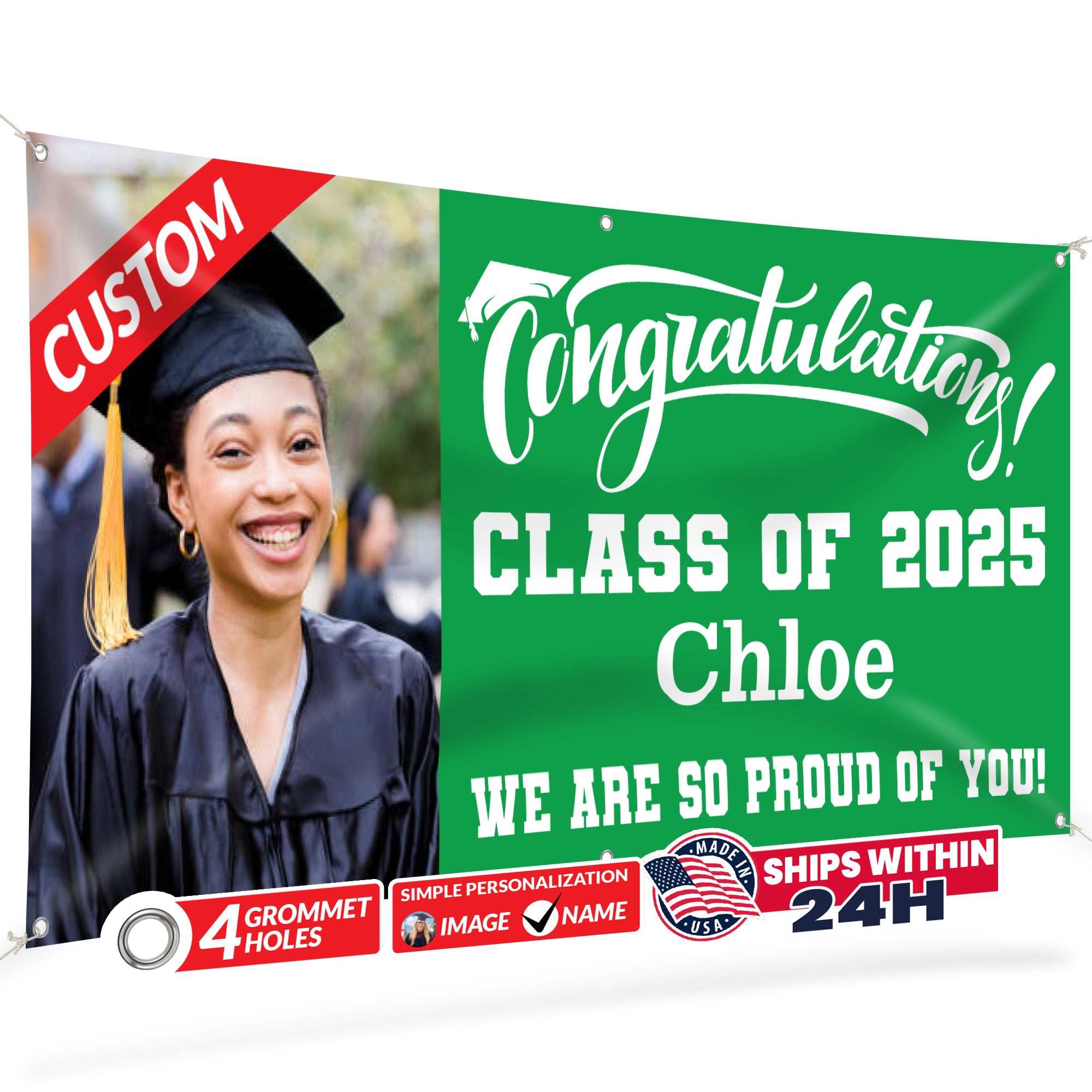 Graduation Banner 2026 - Personalized 13oz Vinyl Custom Banner for Graduation Decorations | Custom Sign