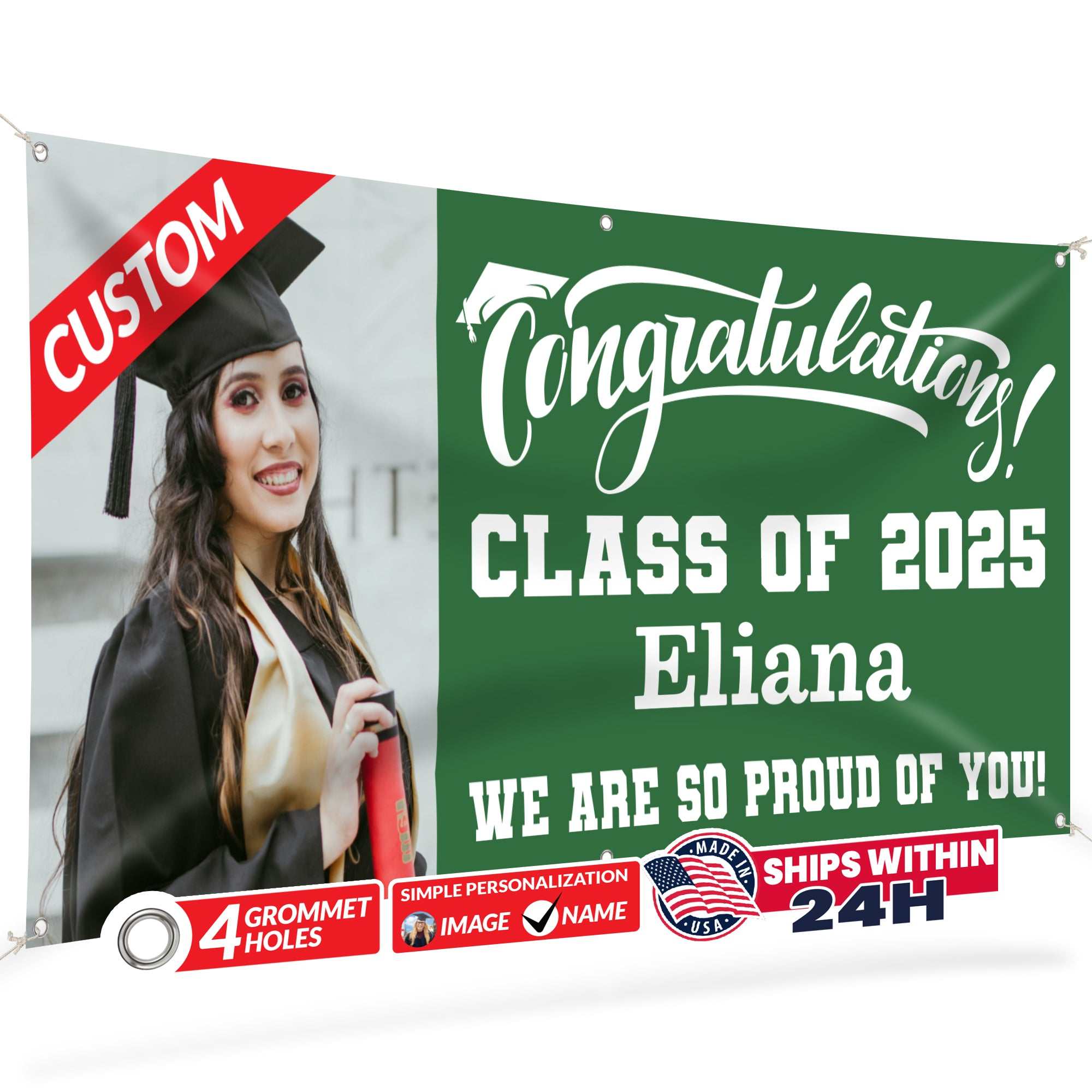 Graduation Banner 2026 - Personalized 13oz Vinyl Custom Banner for Graduation Decorations | Custom Sign