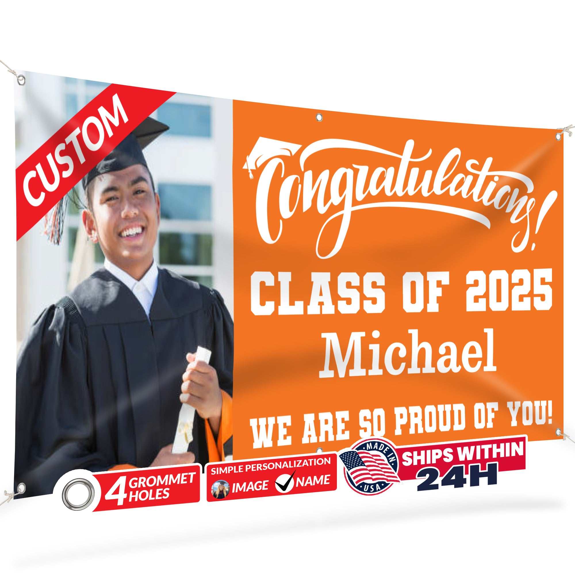 Graduation Banner 2026 - Personalized 13oz Vinyl Custom Banner for Graduation Decorations | Custom Sign