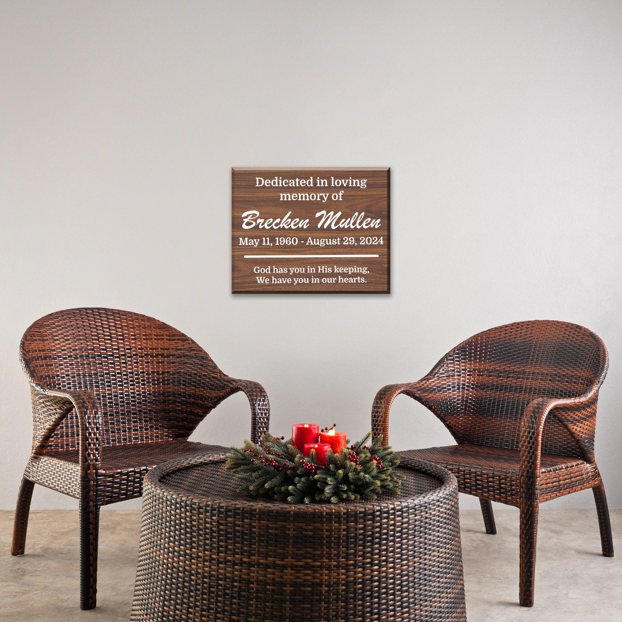 Personalized Memorial Plaque – Walnut Finish Plaque - Custom In Loving Memory Photo Sign – Sympathy Gift for Loss of Loved One