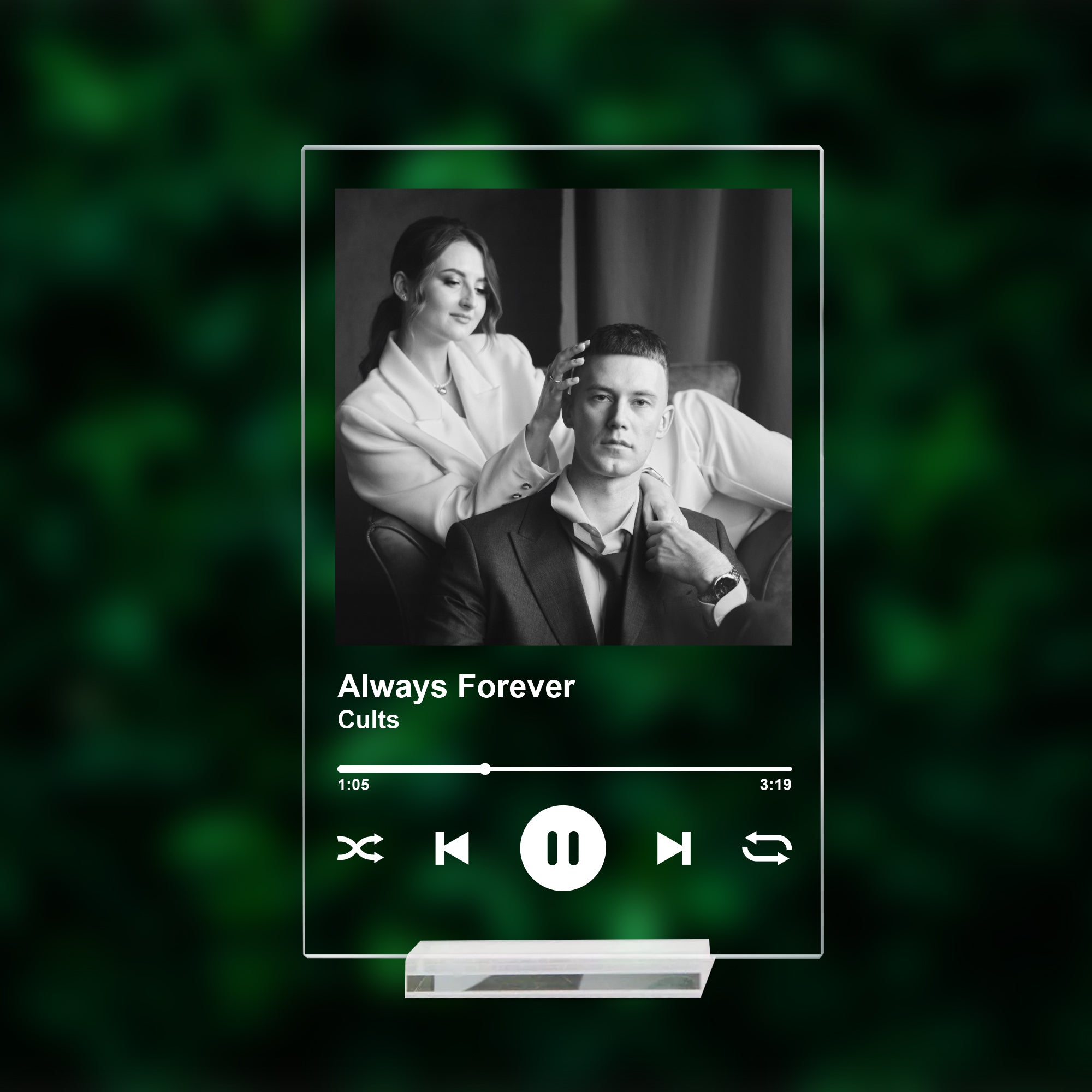 Personalized Song Plaque with Stand | Custom Photo & Music Display – Album Cover Gift for Mom or Playlist Decor Print