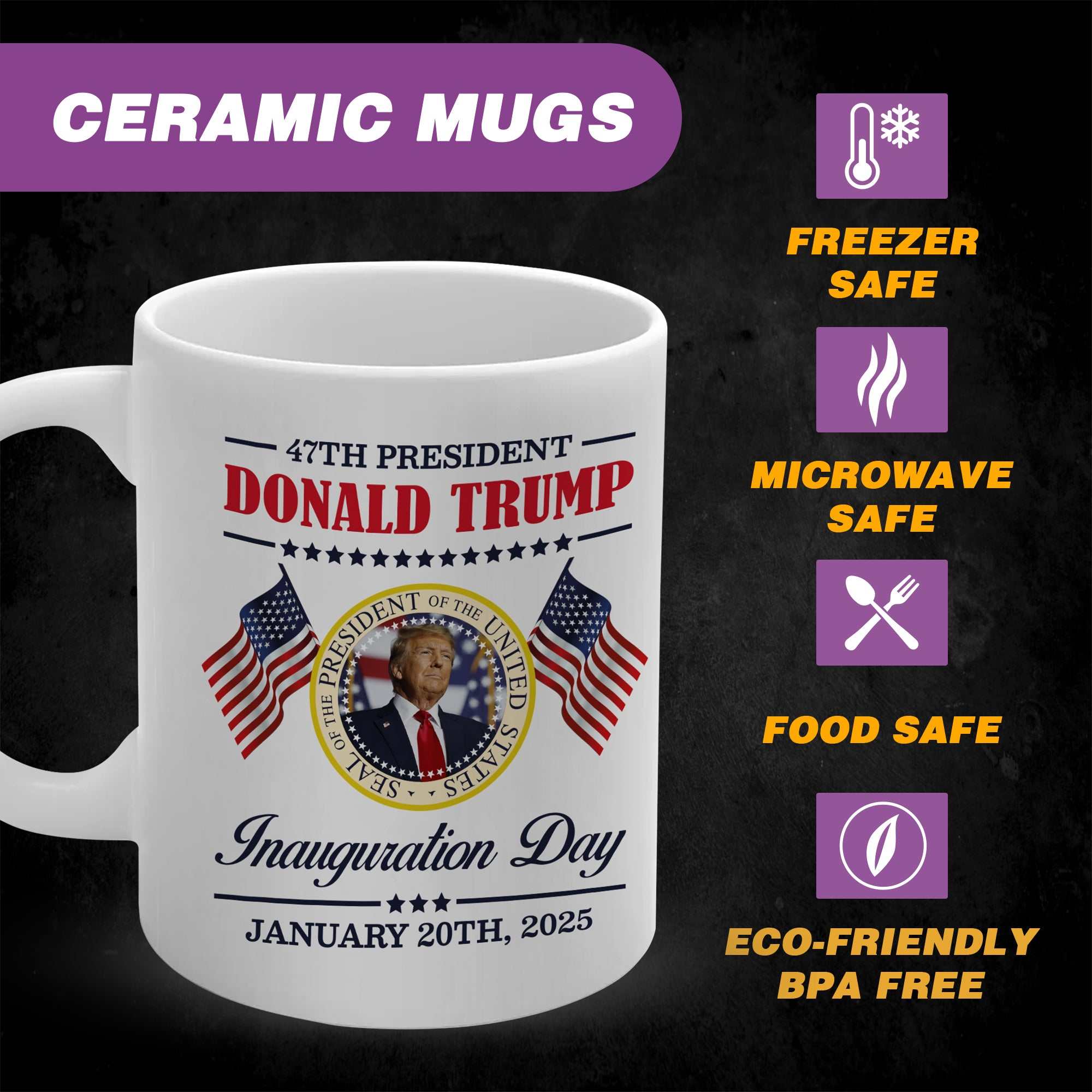 Trump Inauguration Coffee Mug | Funny Ceramic Political Gift for Home or Office – Pro Trump Tea or Coffee Cup