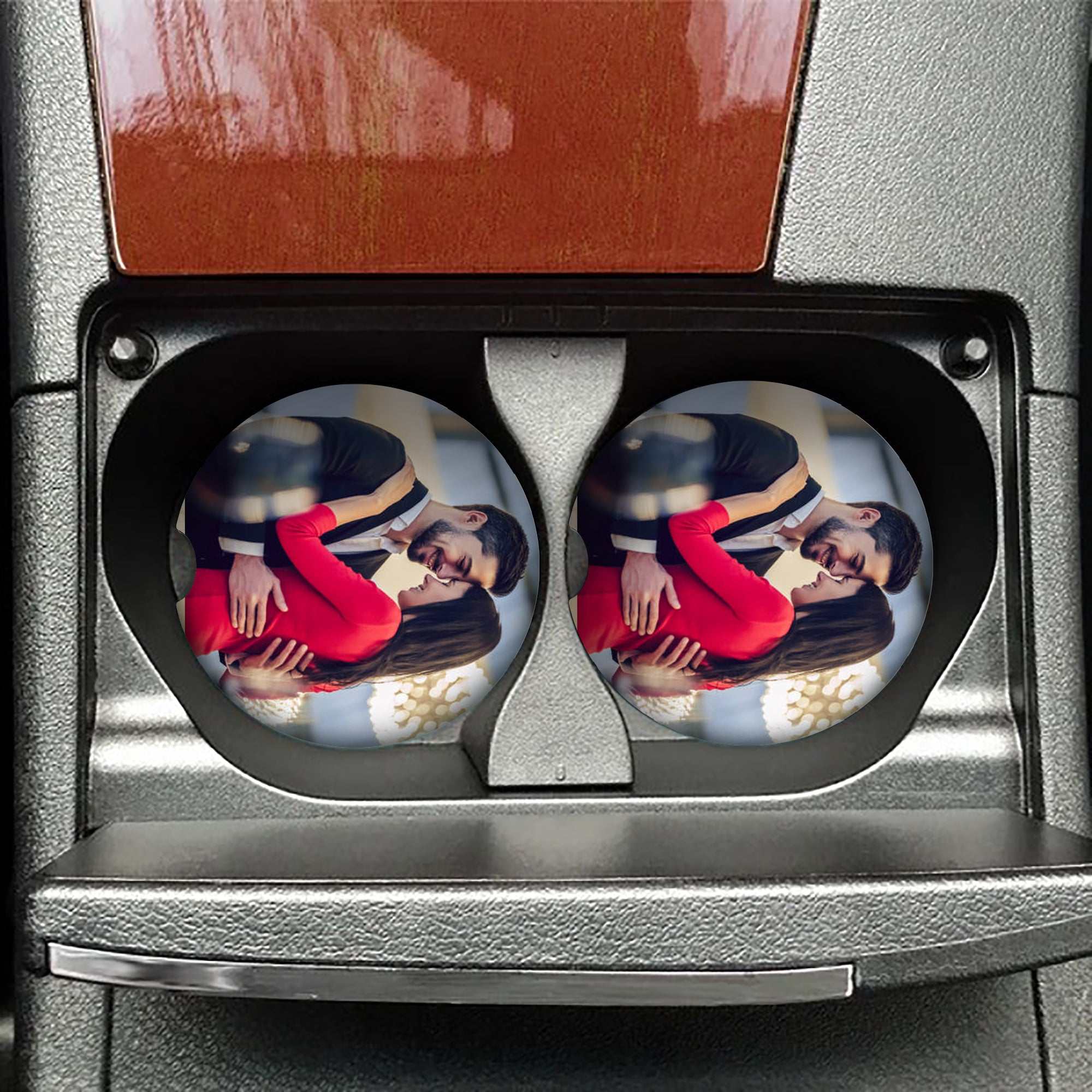 Valentine’s Car Coasters (2-Pack) | Custom Photo Cup Holder Gift for Him or Her – Cute, Practical Valentine’s Day Decor