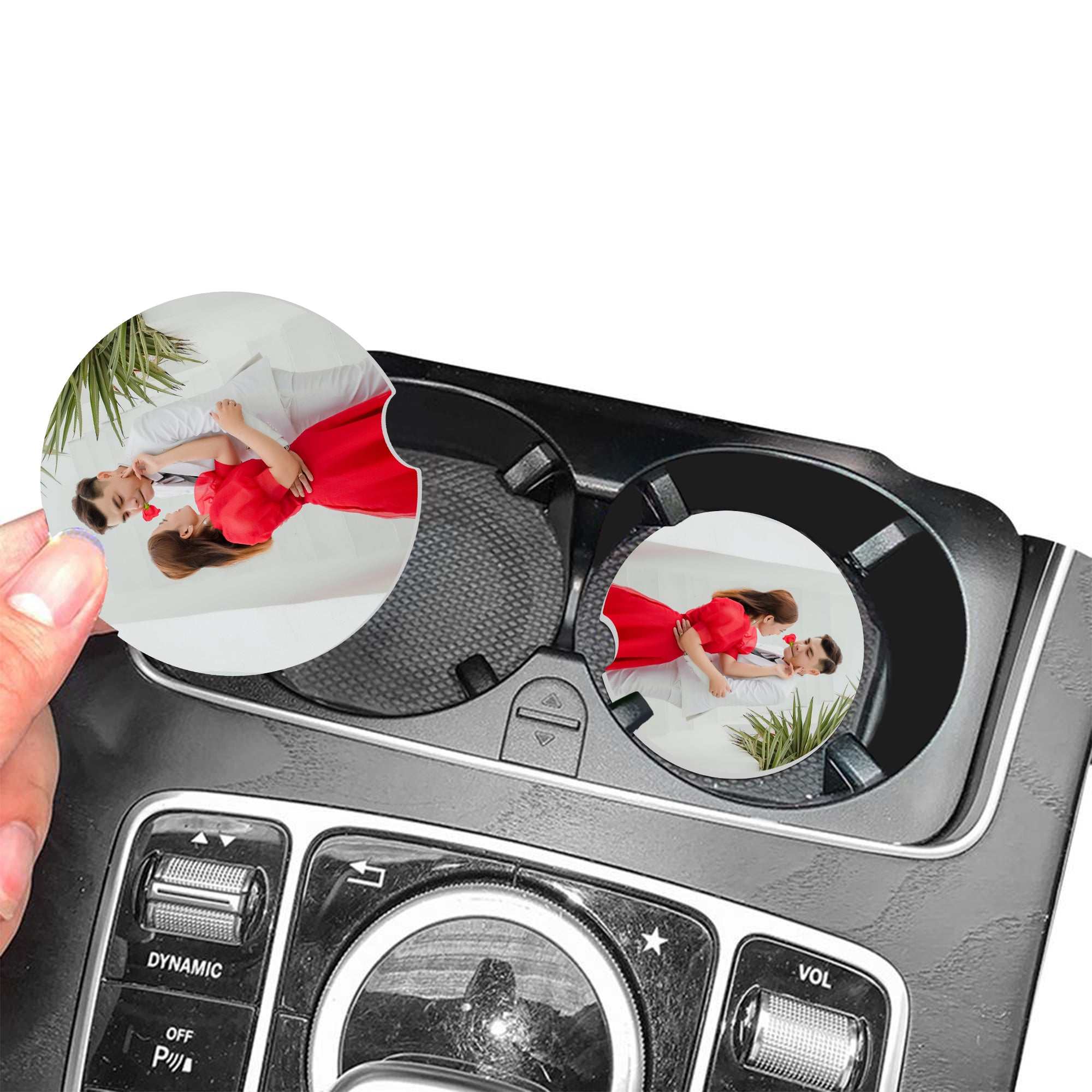 Valentine’s Car Coasters (2-Pack) | Custom Photo Cup Holder Gift for Him or Her – Cute, Practical Valentine’s Day Decor