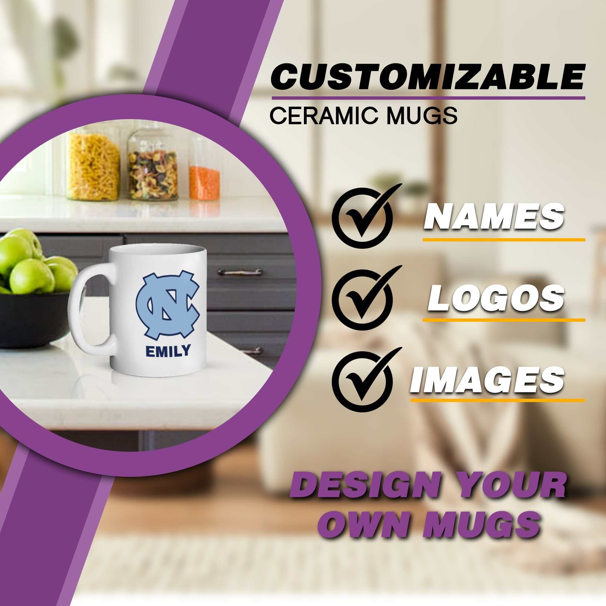CN Mugs, UNC Tar Heels Mugs, University of Chapel Hill Mugs, UNC Grad 2025, Custom Mugs, Tar Heels, North Carolina Mugs, Personalized Gifts