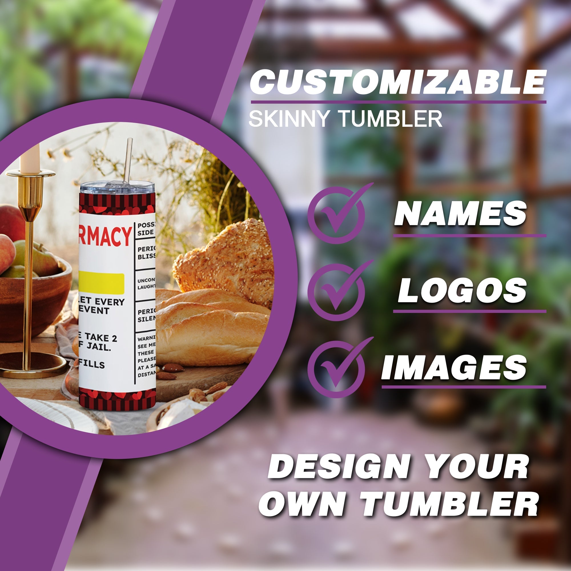 Coffee Pharmacy Label Tumbler Pharmacy Label Style Tumbler 20 oz Skinny Tumbler Memorable Pharmacy Gift, Love Coffee Tumbler Wrap