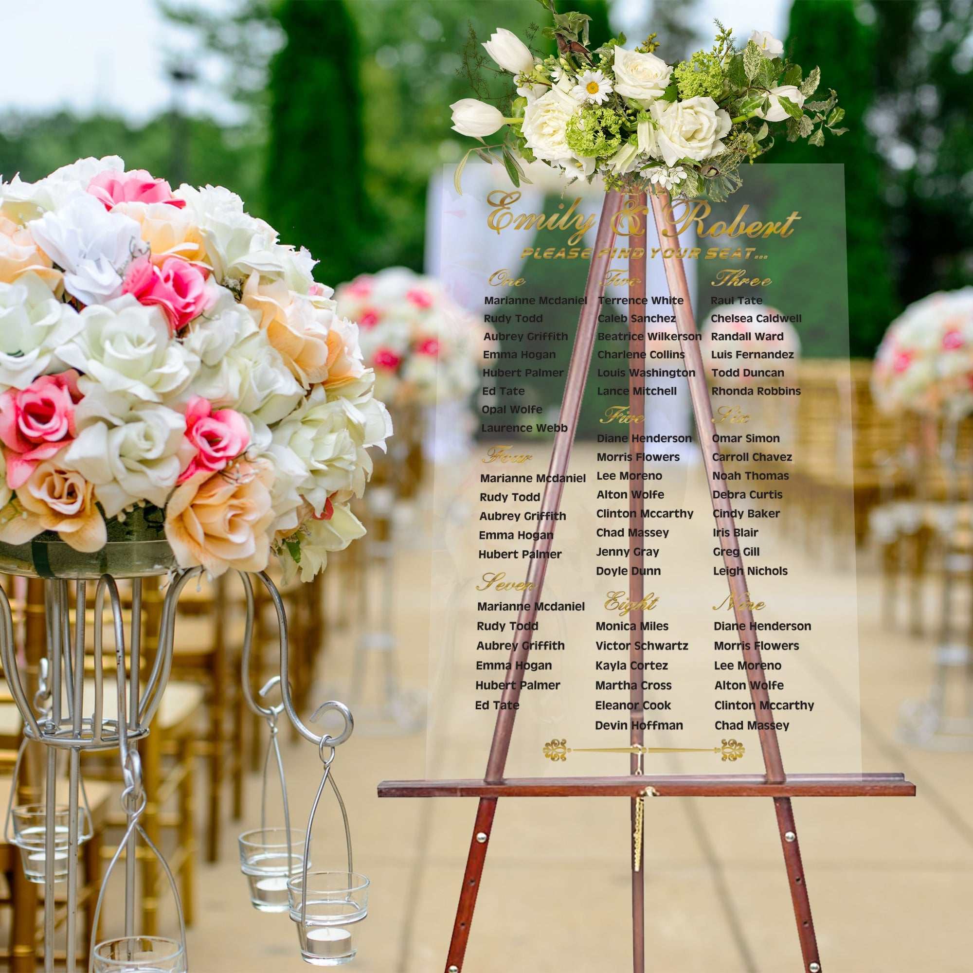 Custom Acrylic Wedding Seating Chart | Personalized Reception Seating Plan Sign for Elegant Decor