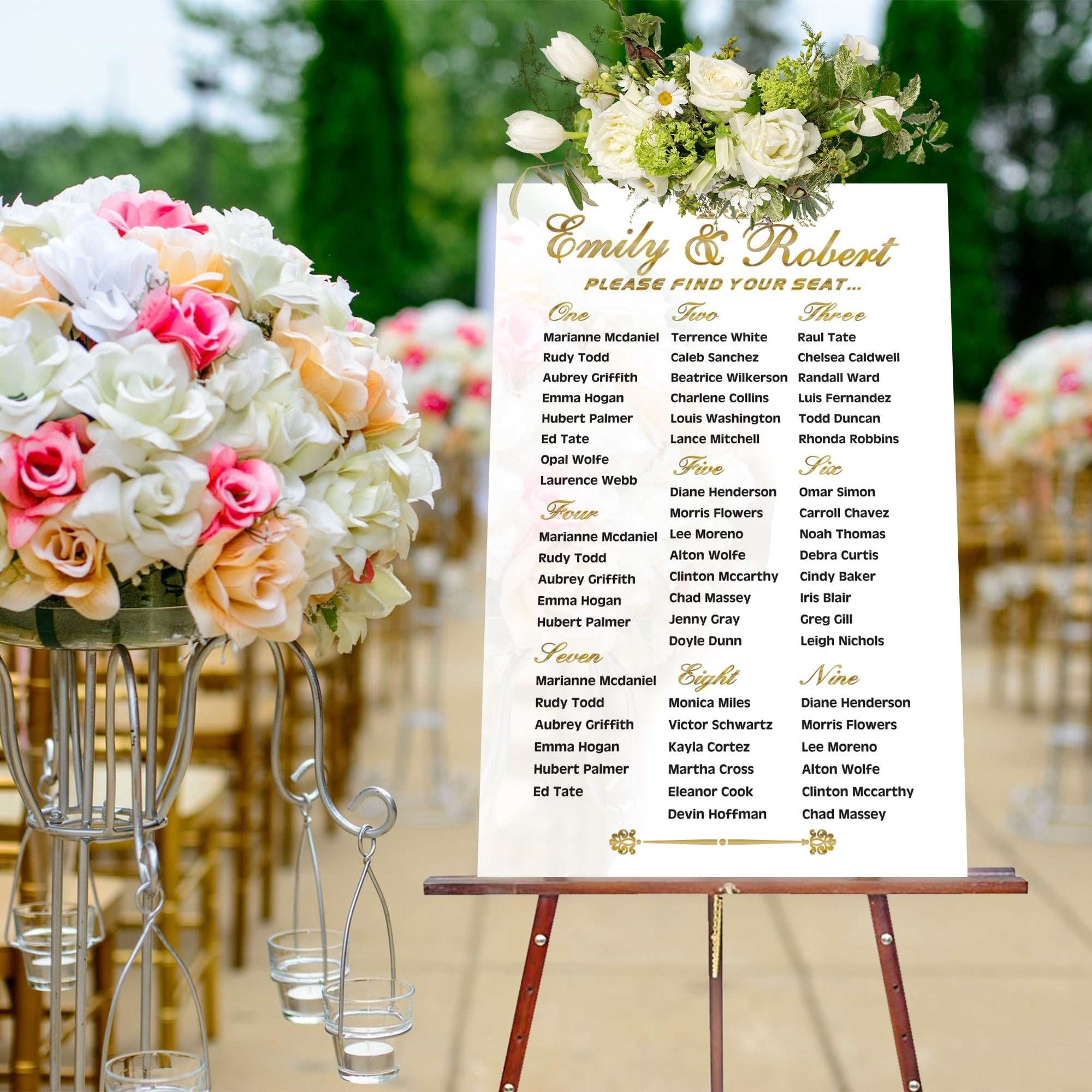 Custom Acrylic Wedding Seating Chart | Personalized Reception Seating Plan Sign for Elegant Decor