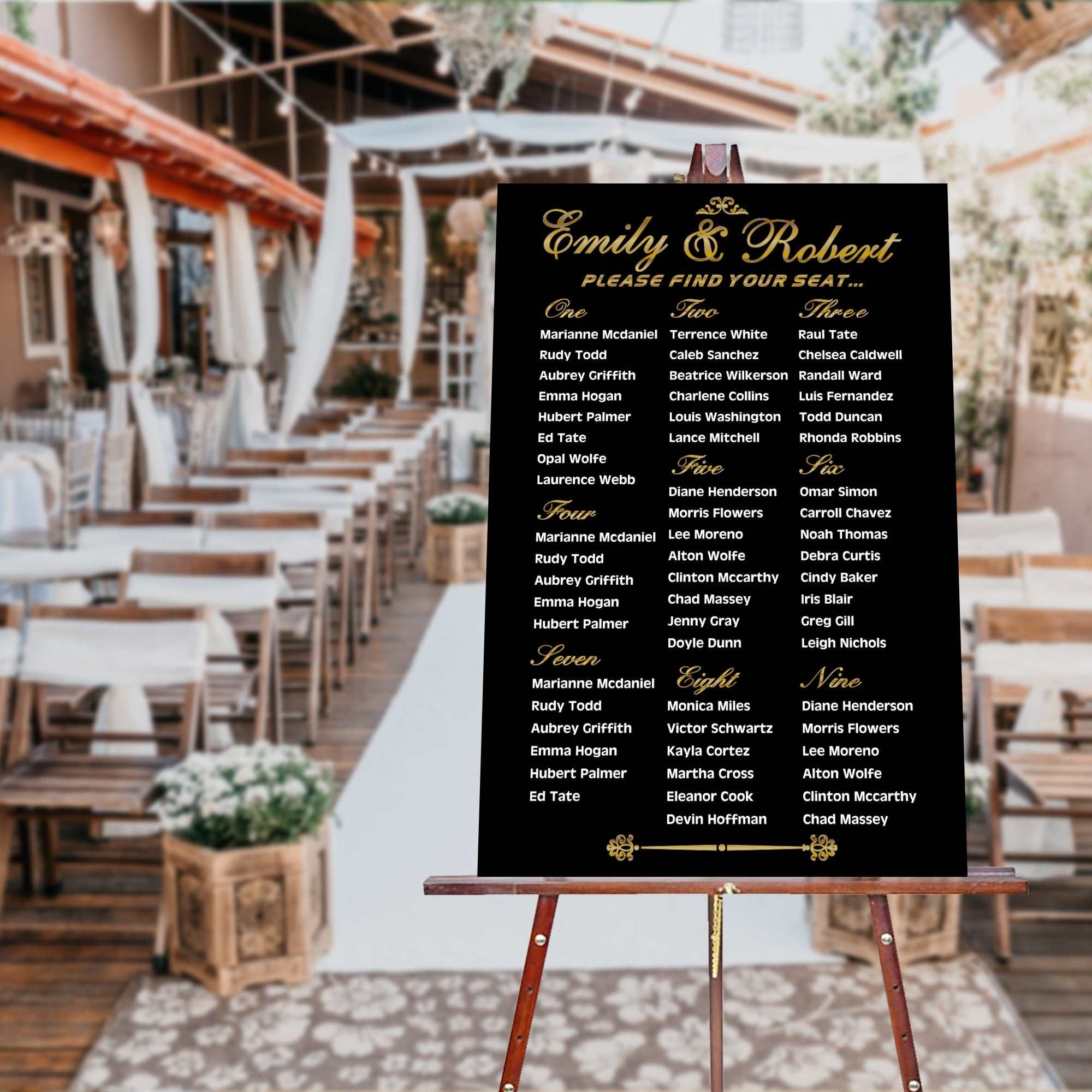 Custom Acrylic Wedding Seating Chart | Personalized Reception Seating Plan Sign for Elegant Decor