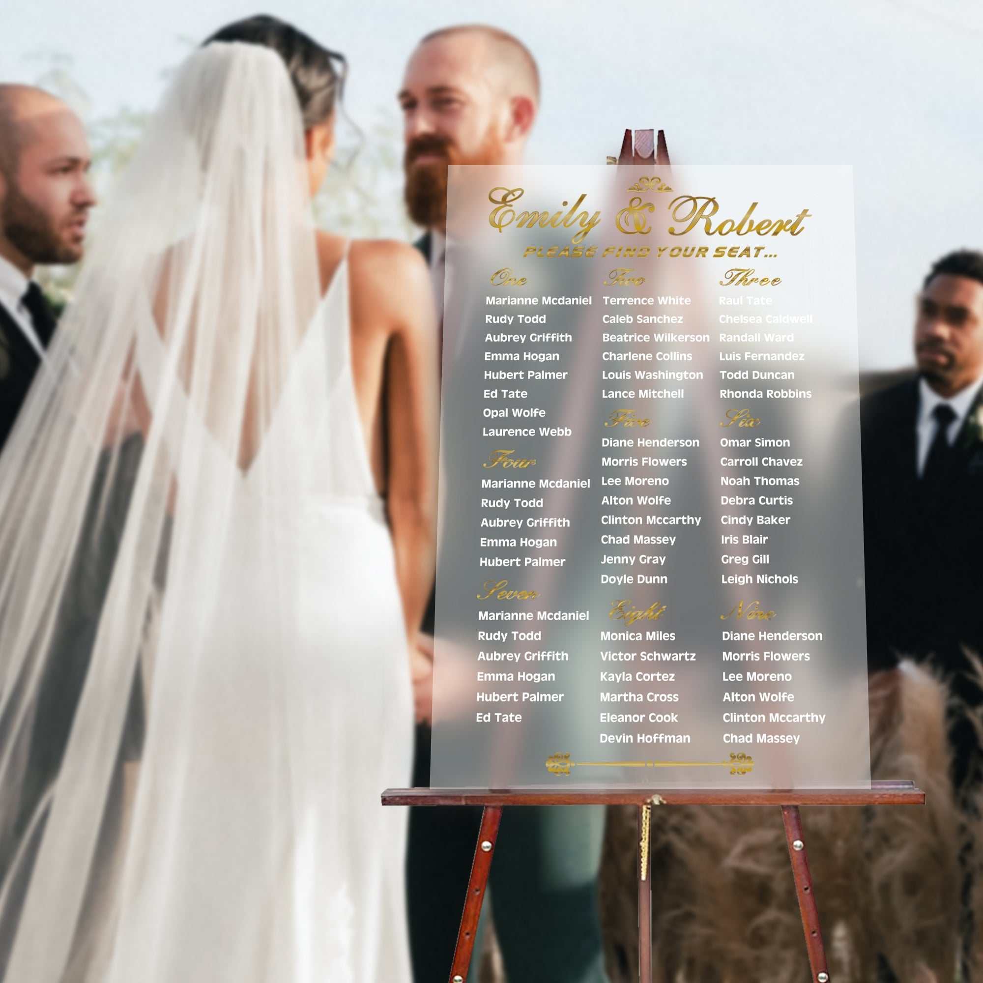 Custom Acrylic Wedding Seating Chart | Personalized Reception Seating Plan Sign for Elegant Decor