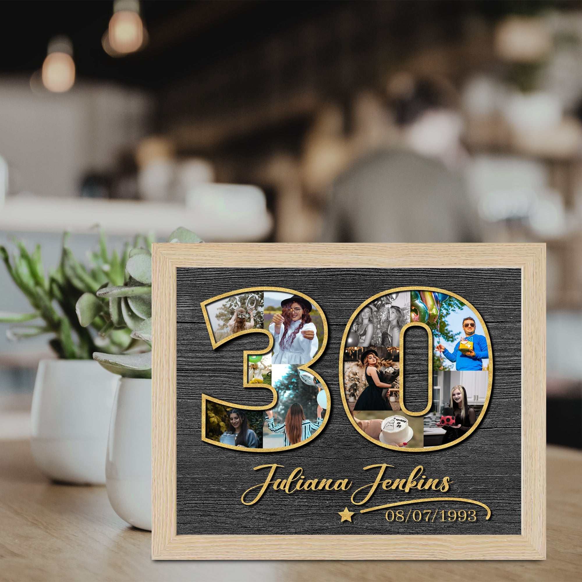 Custom Birthday Photo Frame- Custom Photo Gift- Photo Collage- Birthday Gift for Women- Birthday Gift for Man- 30th Birthday Photo Collage
