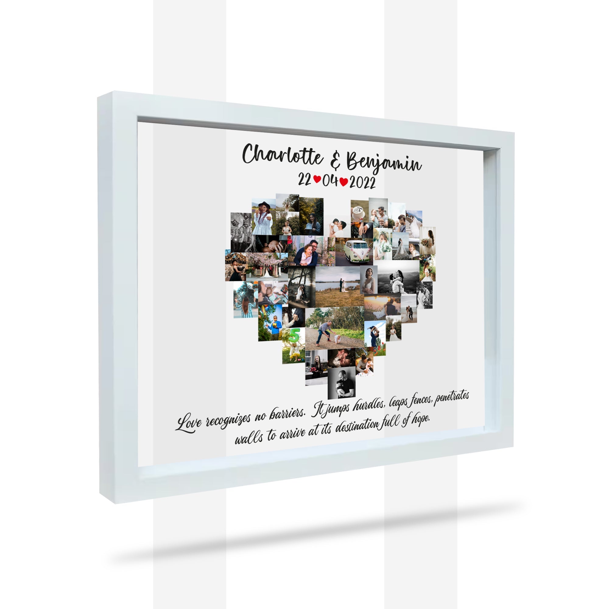 Custom Heart Photo frame- Anniversary Collage Gift- Anniversary Collage for her- Personalized Wedding Photo Gift- Anniversary Gifts