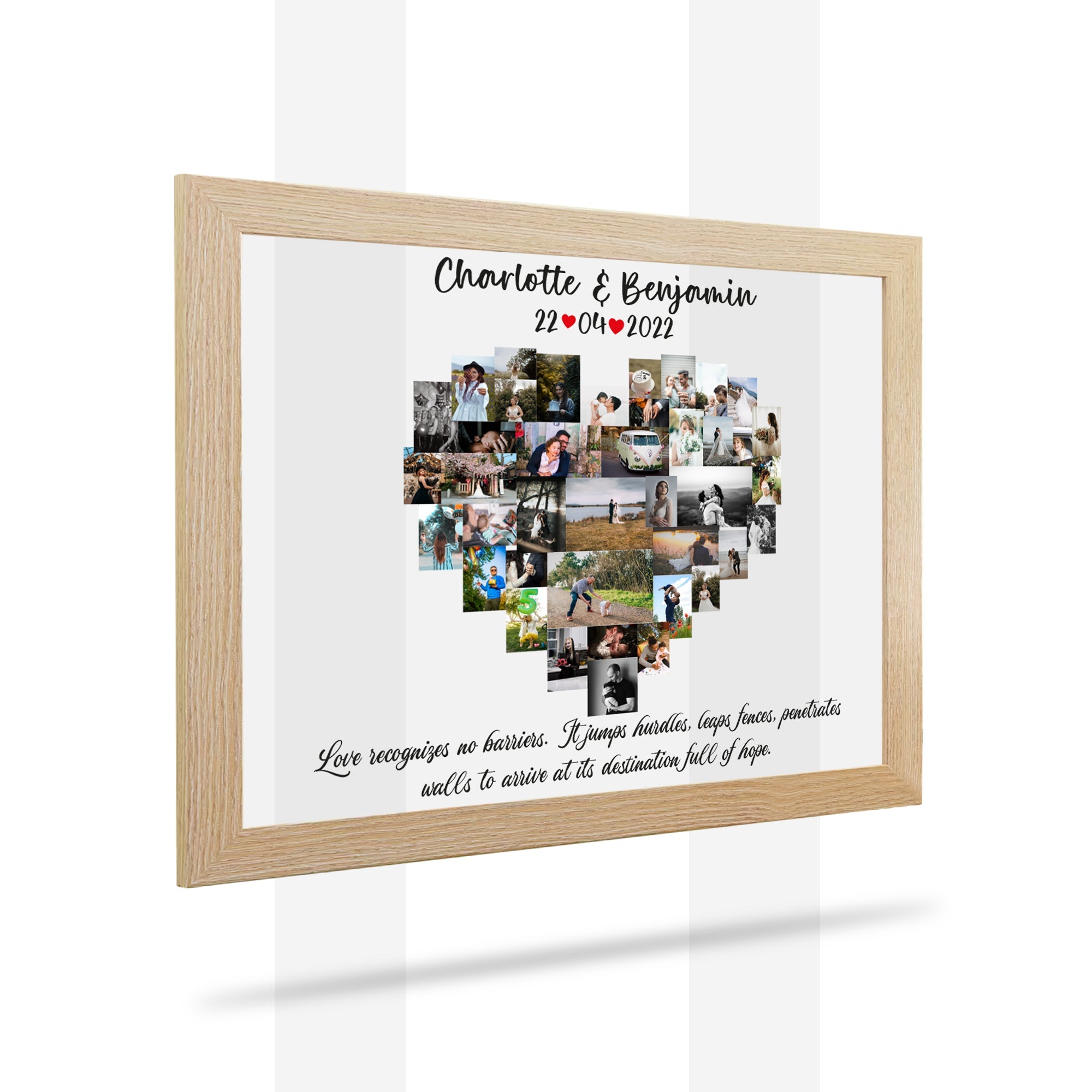 Custom Heart Photo frame- Anniversary Collage Gift- Anniversary Collage for her- Personalized Wedding Photo Gift- Anniversary Gifts