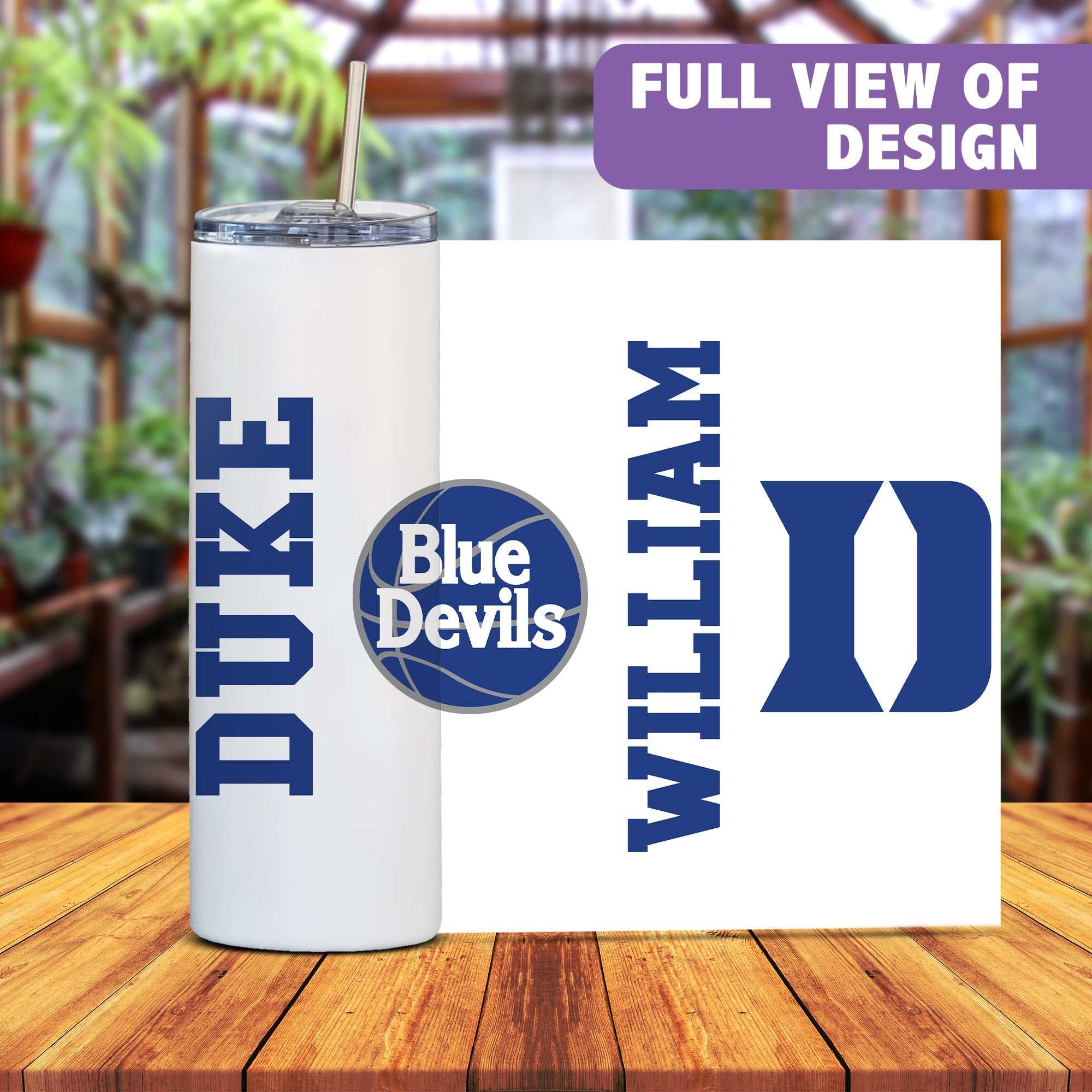 Duke blue devils Tumbler, 20oz personalized Duke Tumbler, Tumbler with straw, Insulated Tumbler, Stainless steel Tumbler
