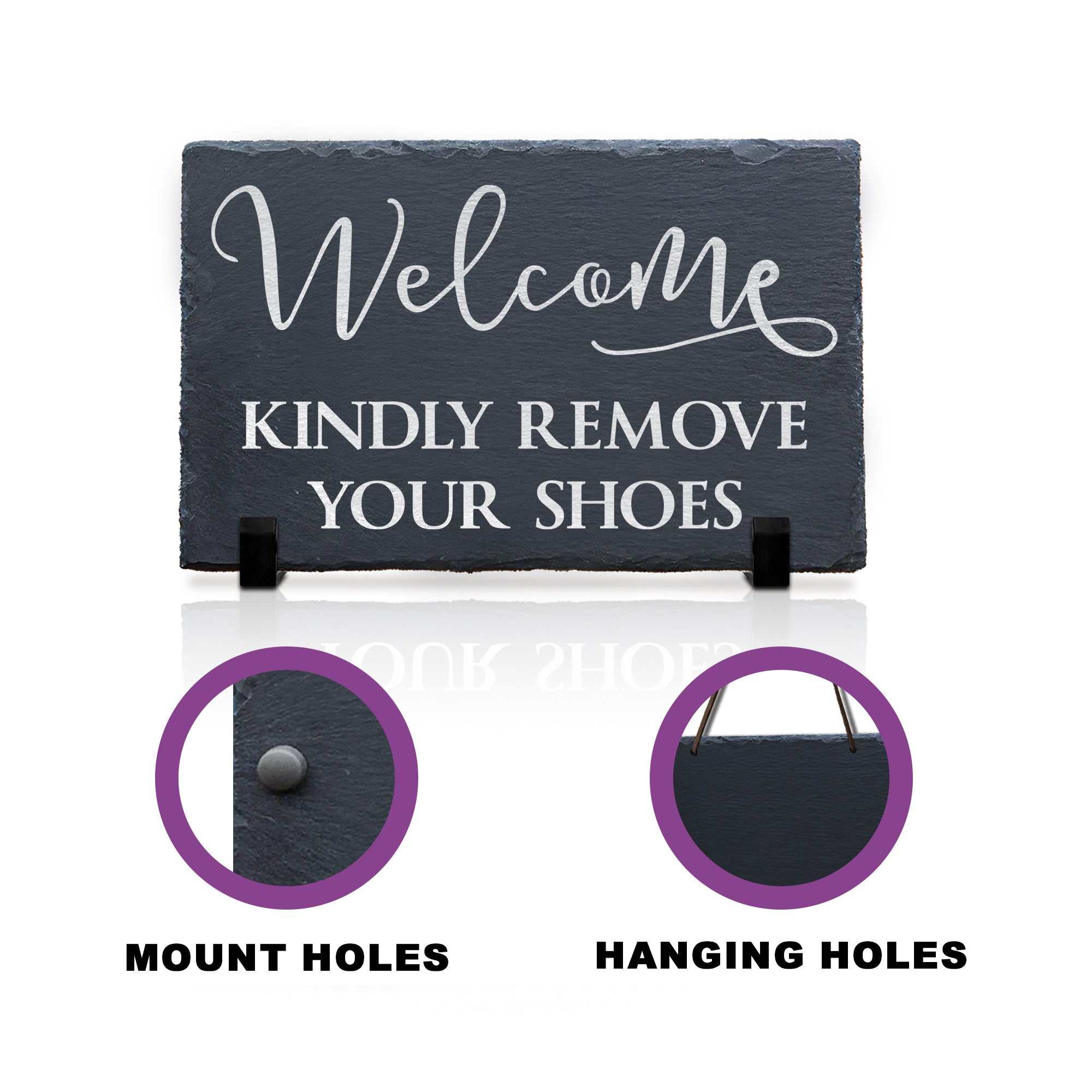 Kindly Remove Your Shoes Sign, Kindly Remove Your Shoes Plaque, Welcome Sign, Welcome Plaque, Remove Your Shoes Slate Plaque, Slate Plaque