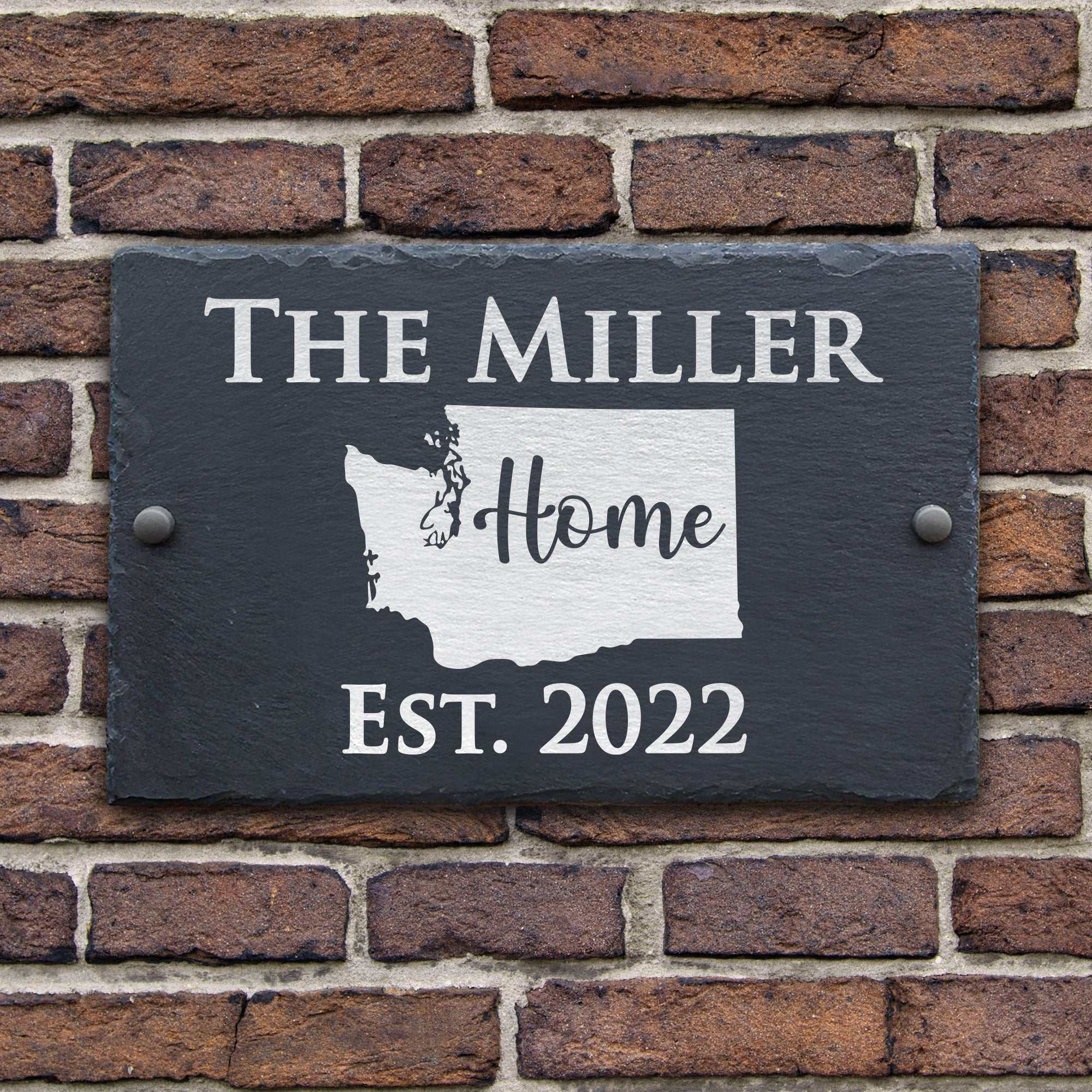 Last Name Slate Address Sign with Maps, Personalized Slate Home Sign, Street Number Sign, Slate Hanging Sign, Slate Plaque