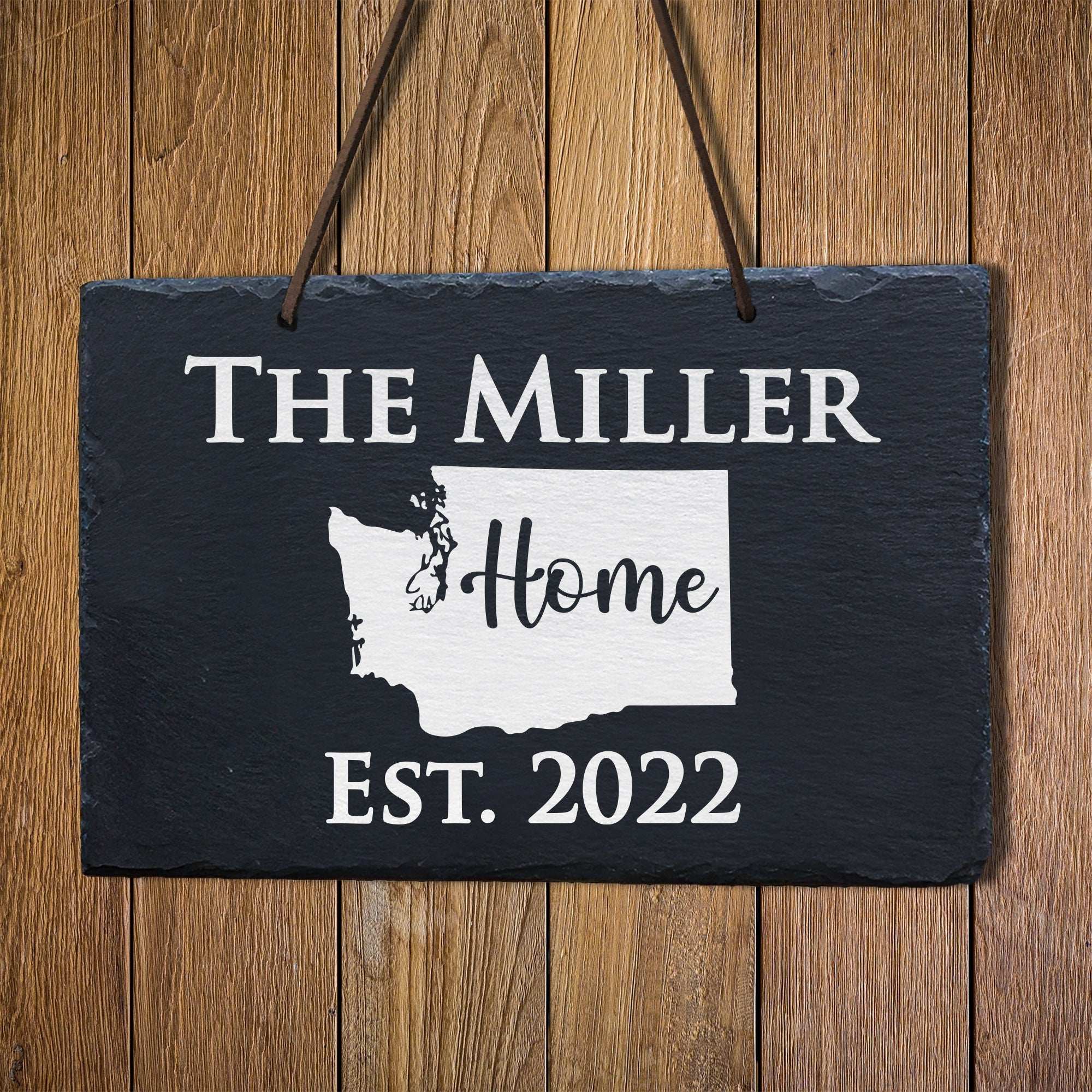Last Name Slate Address Sign with Maps, Personalized Slate Home Sign, Street Number Sign, Slate Hanging Sign, Slate Plaque