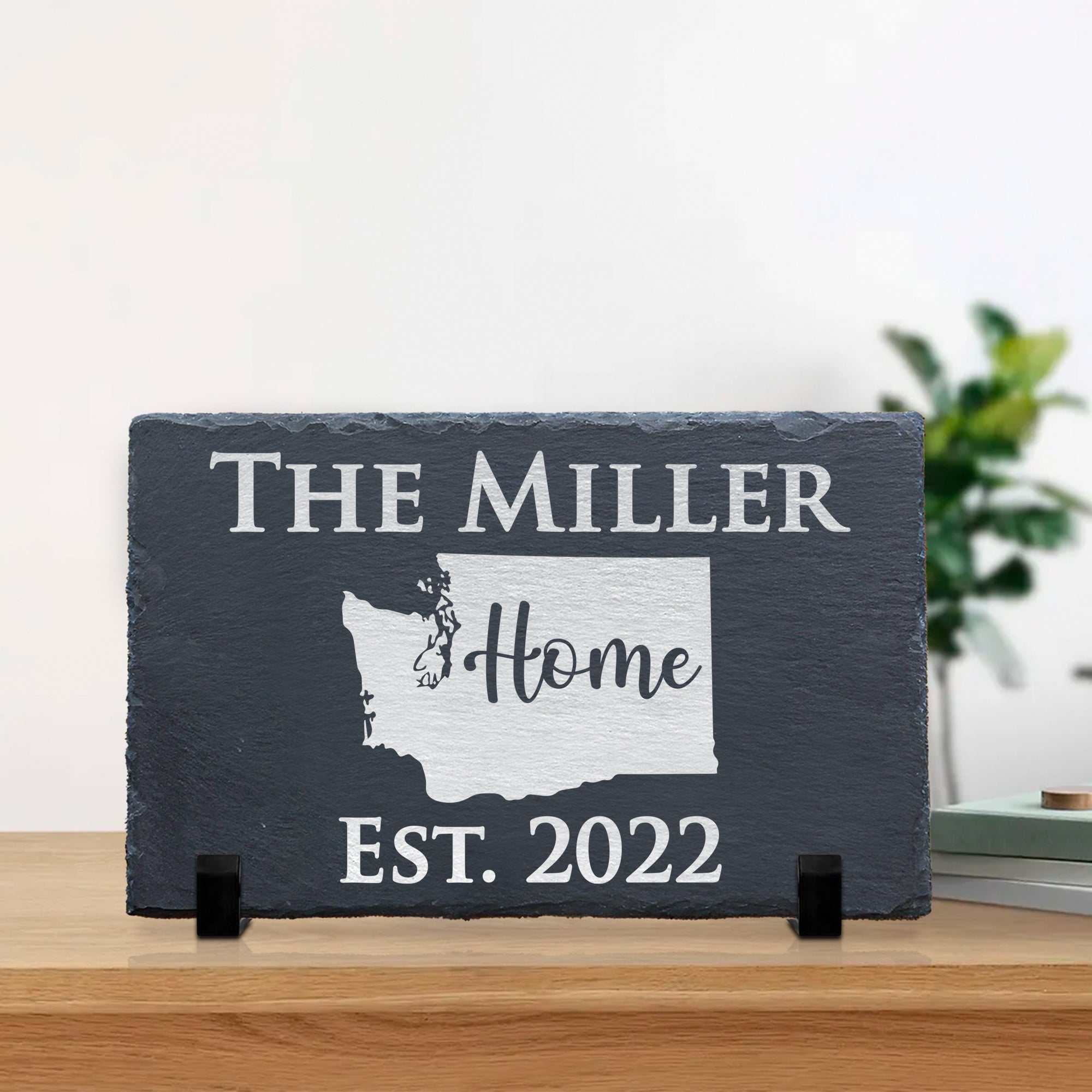 Last Name Slate Address Sign with Maps, Personalized Slate Home Sign, Street Number Sign, Slate Hanging Sign, Slate Plaque