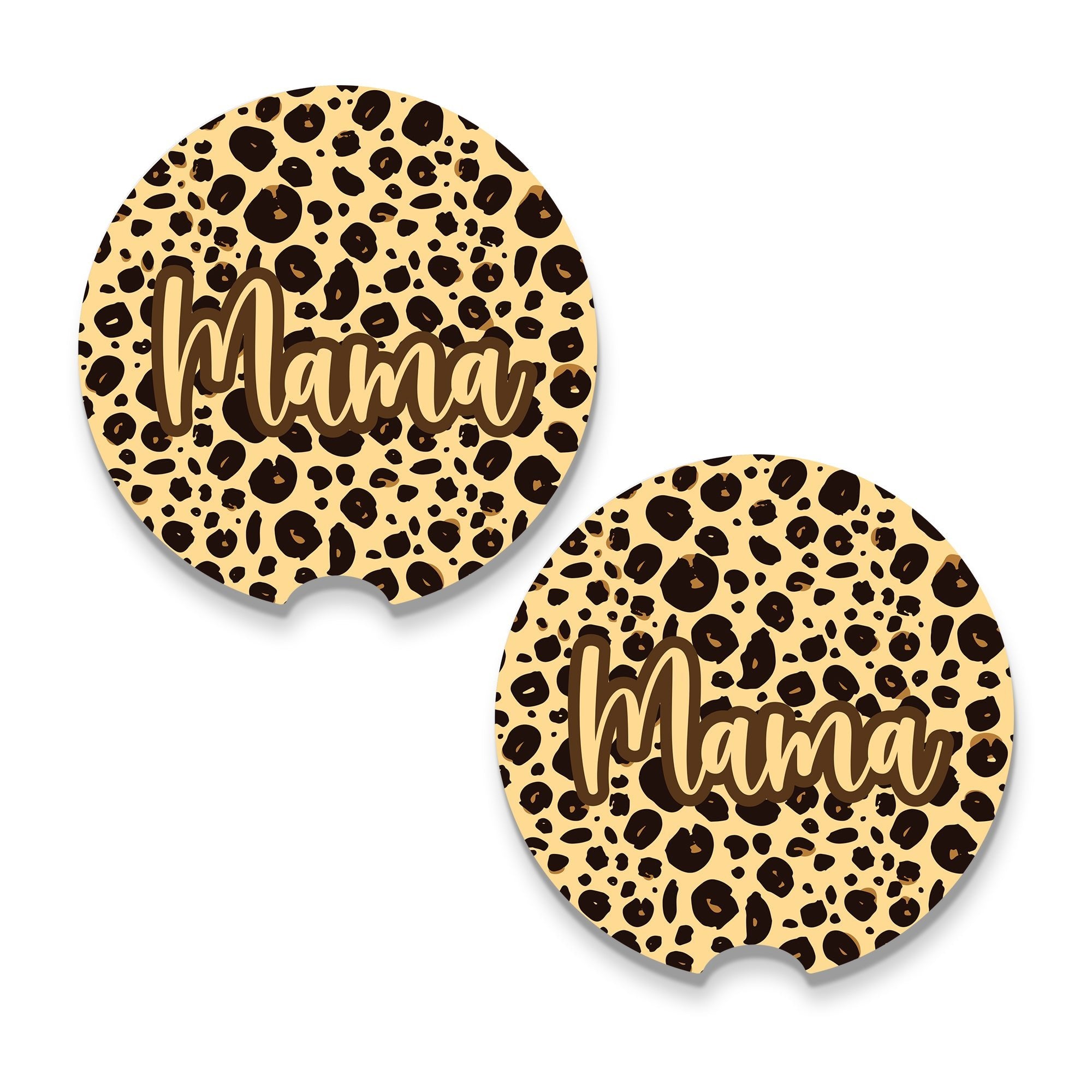 Leopard Print Car Coaster | Personalized Ceramic Cup Holder Insert – Stylish, Absorbent Gift for Animal Print Lovers