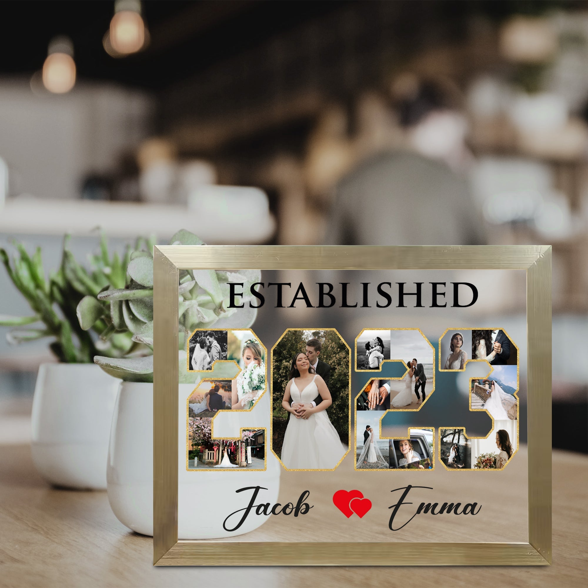 Mr. & Mrs. Picture Frame- Established photo frame- Wedding photo frame- Anniversary photo frame- Anniversary gifts- Personalized Gifts