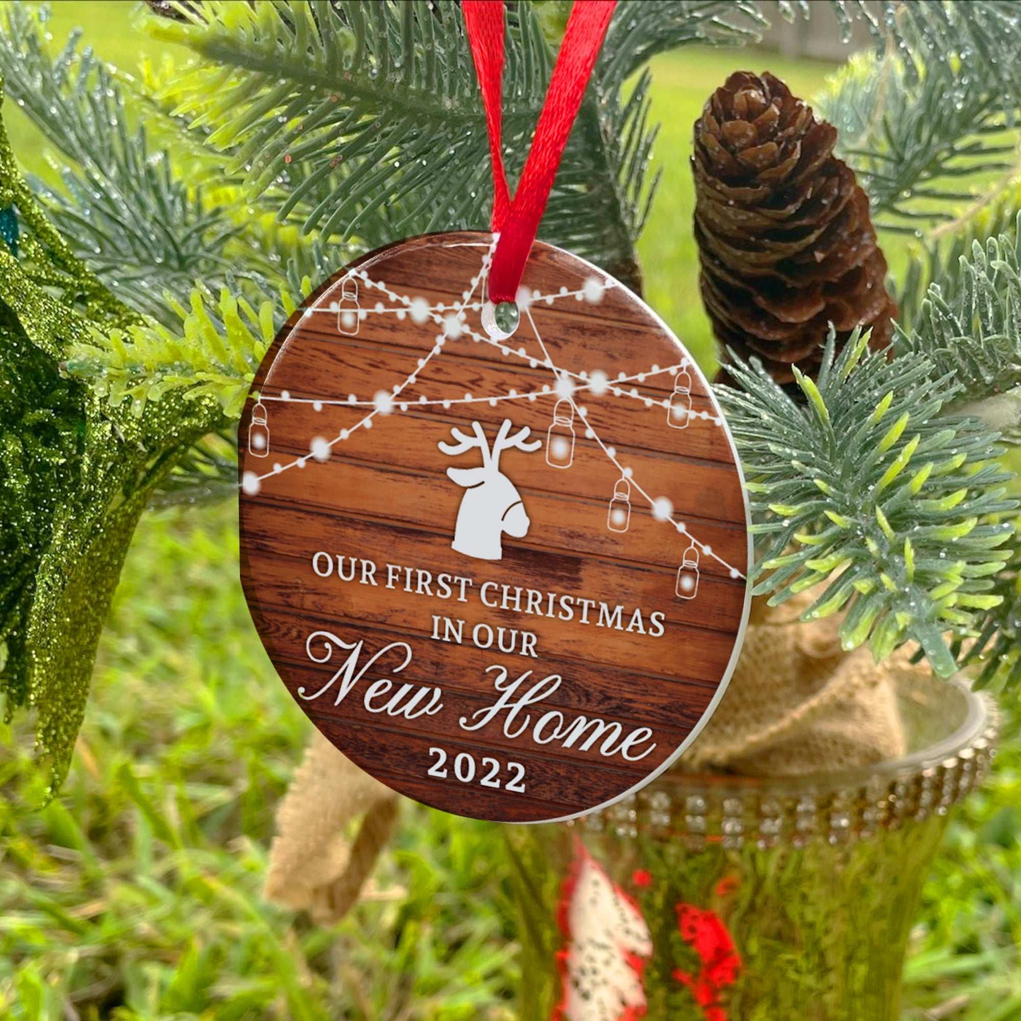 New Home Ornament, personalized hanging accessories, Christmas ceramic ornaments, new home ornaments, personalized gifts