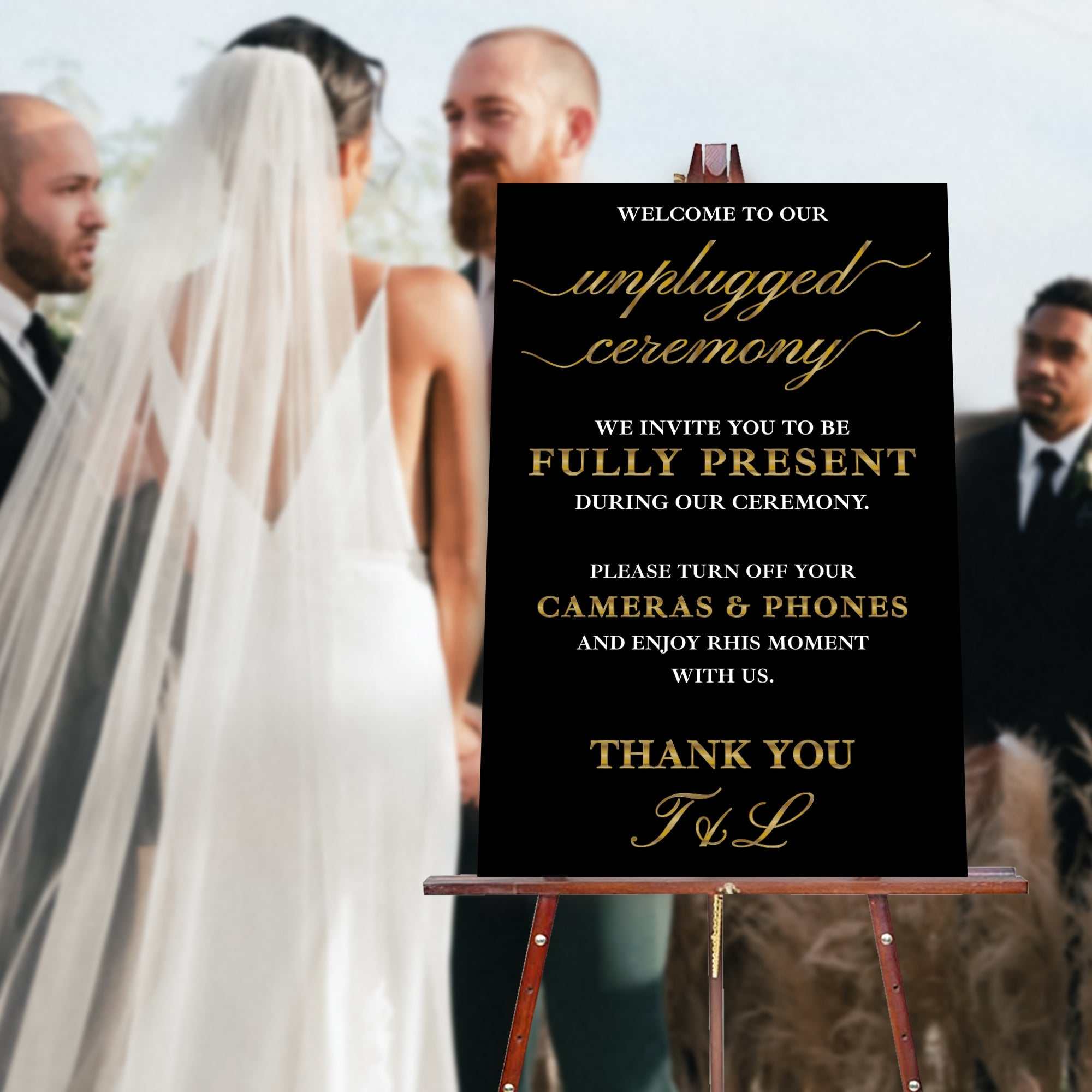 Unplugged Ceremony Sign, Unplugged Wedding Sign, Modern Wedding Decor, Entry Way Decor, Stylish Wedding Sign, Wedding Decor