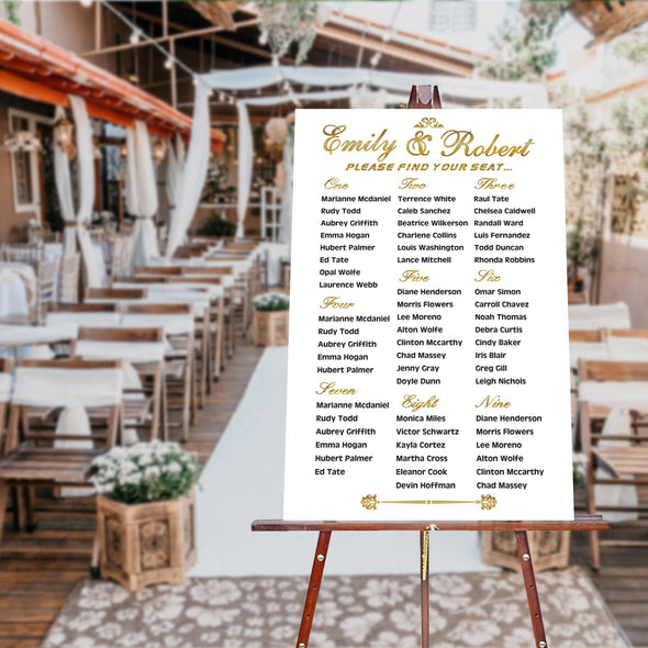 Seating Chart Wedding Sign, Elegant Wedding Decor, Find Your Seat, Wedding Seating Arrangement, Sophisticated Seating Chart