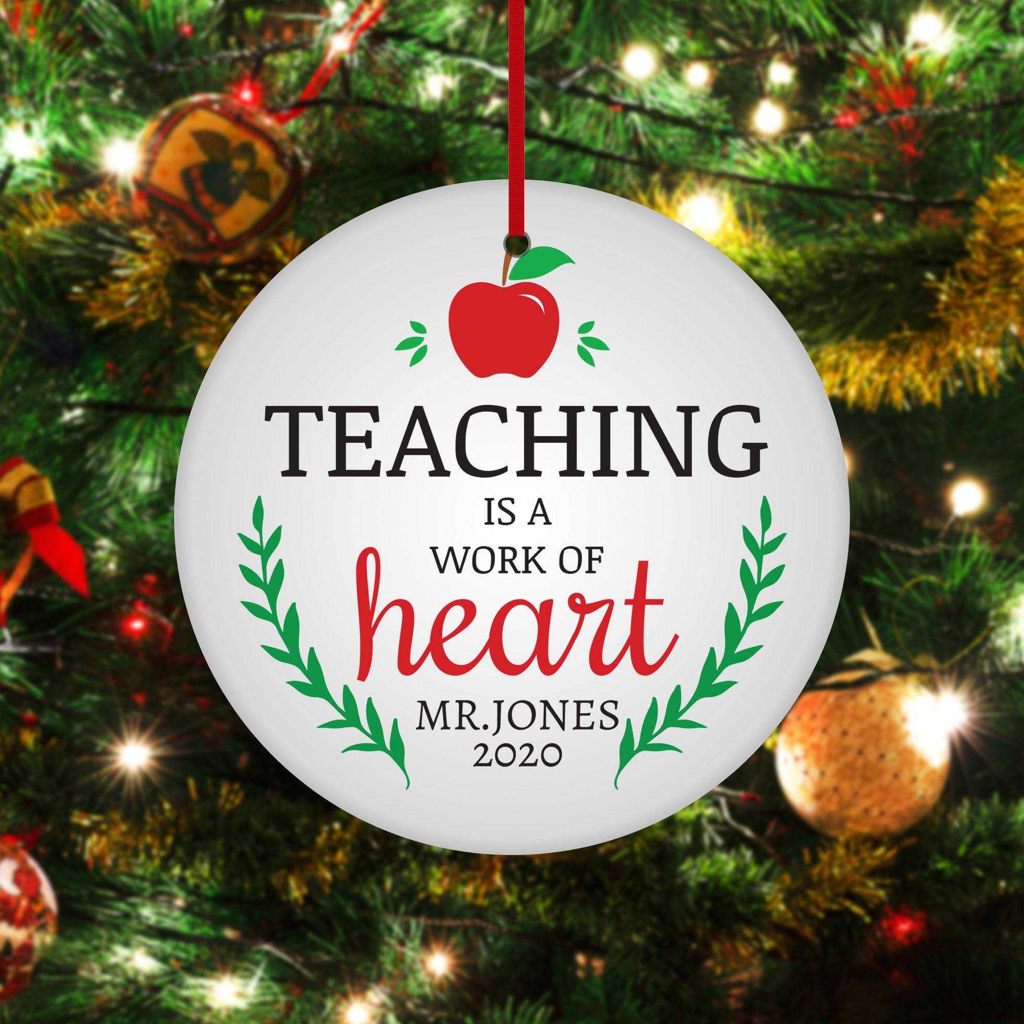 Christmas Ornaments For Teachers, Personalized Teacher Appreciation Gift, Christmas decorations, Teacher ceramic ornament