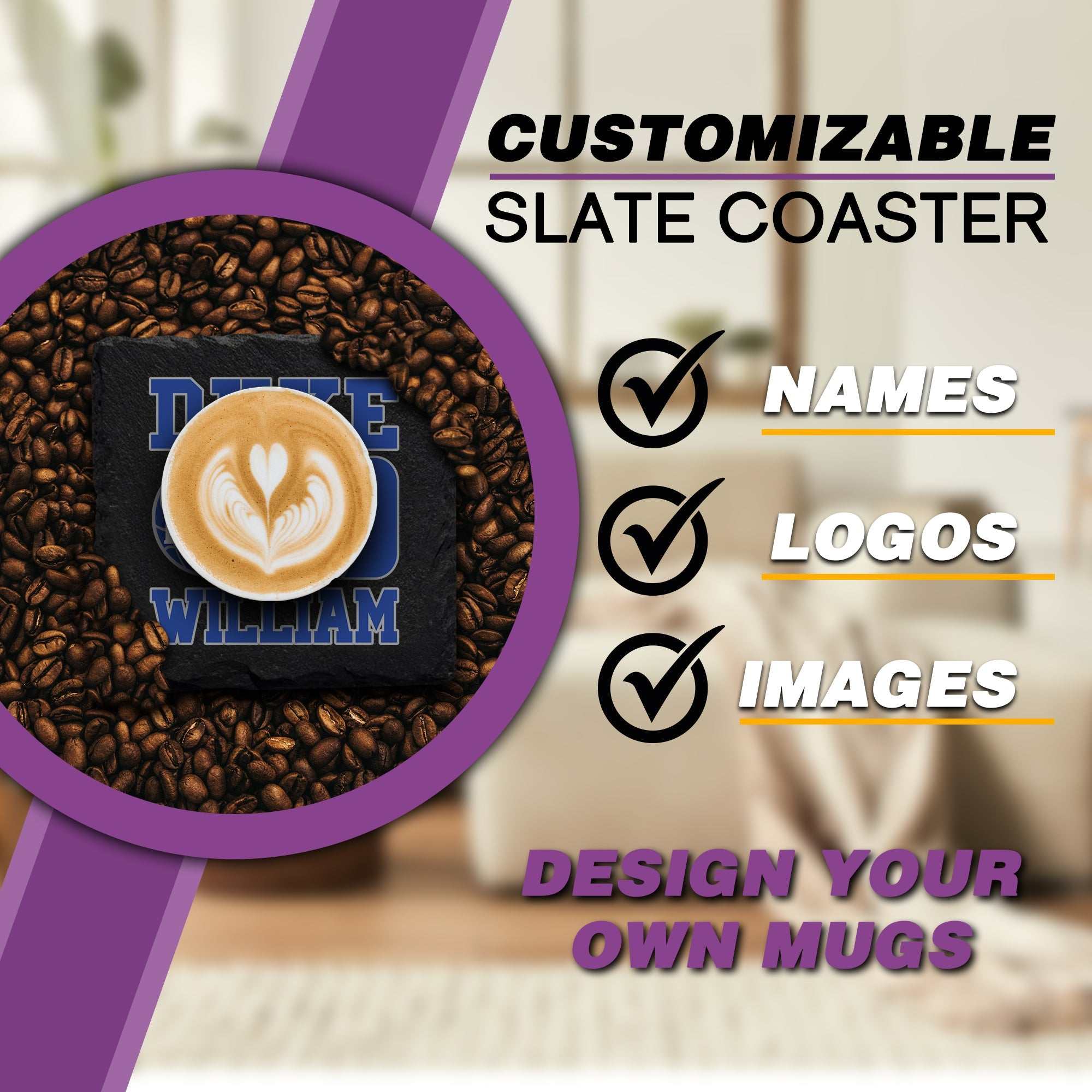Duke University Inspired Coaster, Greatest Duke Basketball Coasters, Duke Blue Devils Coaster, Best Gift for Him/Her, Memorable Gifts