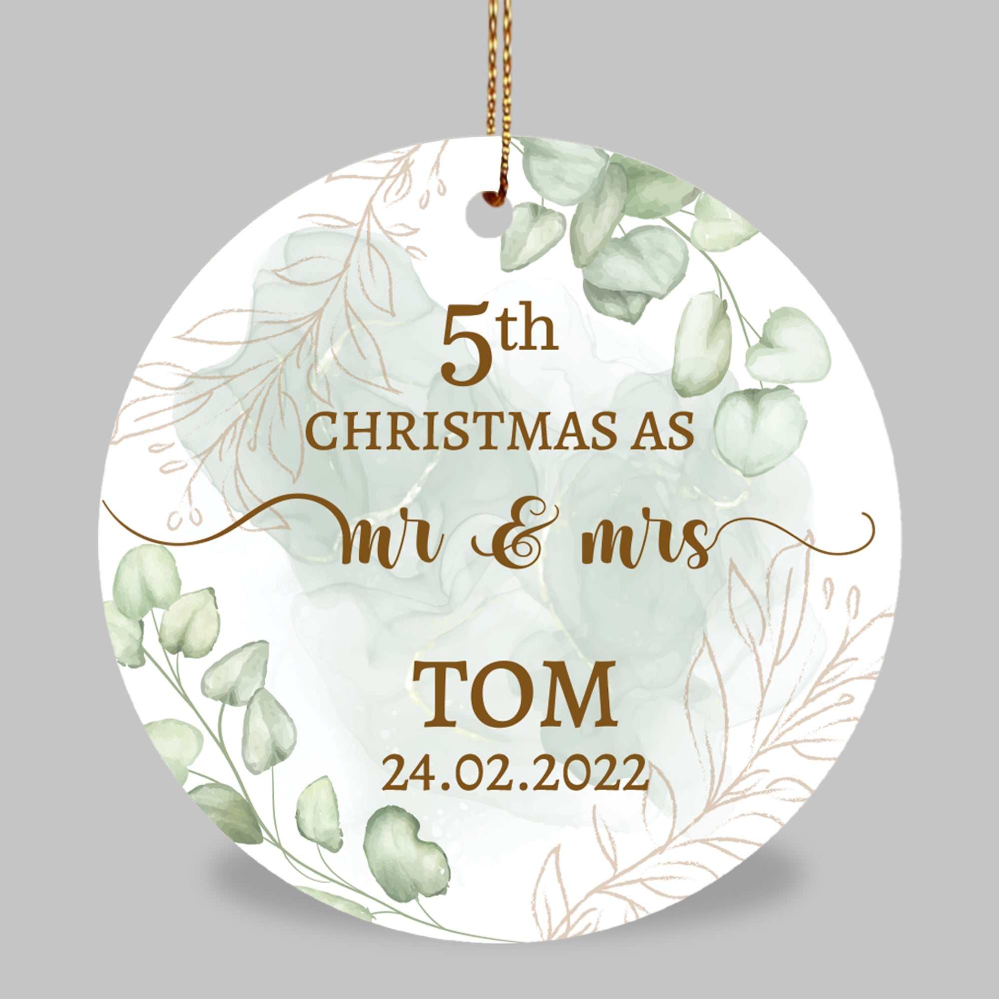 Mr. & Mrs. Christmas Ornament, Christmas Ornament, Personalized gifts for Couple, Personalized ceramic ornament