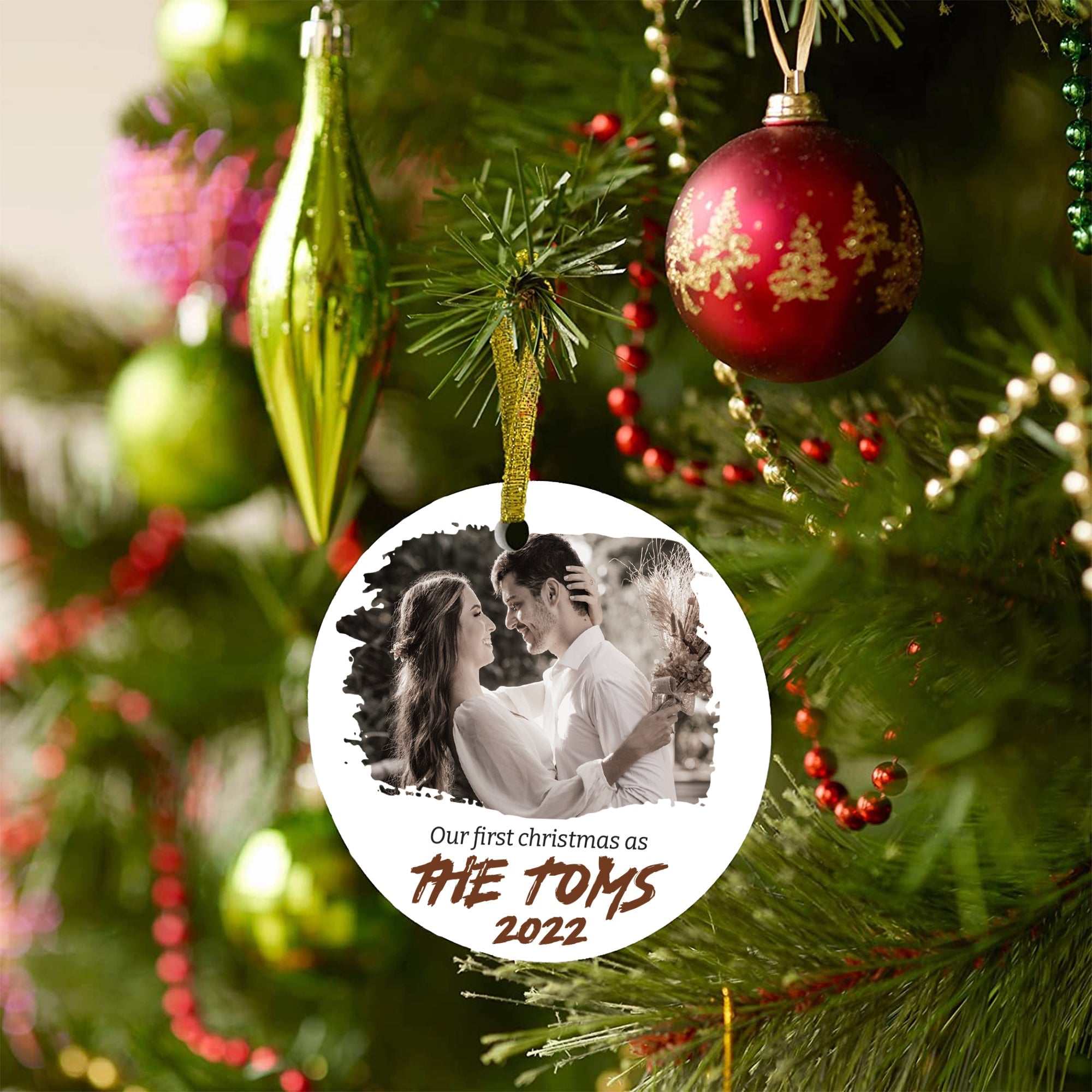 Personalized family ornament, Custom Family Christmas Ceramic Ornament, Personalized Ornament With Names, Christmas Gift