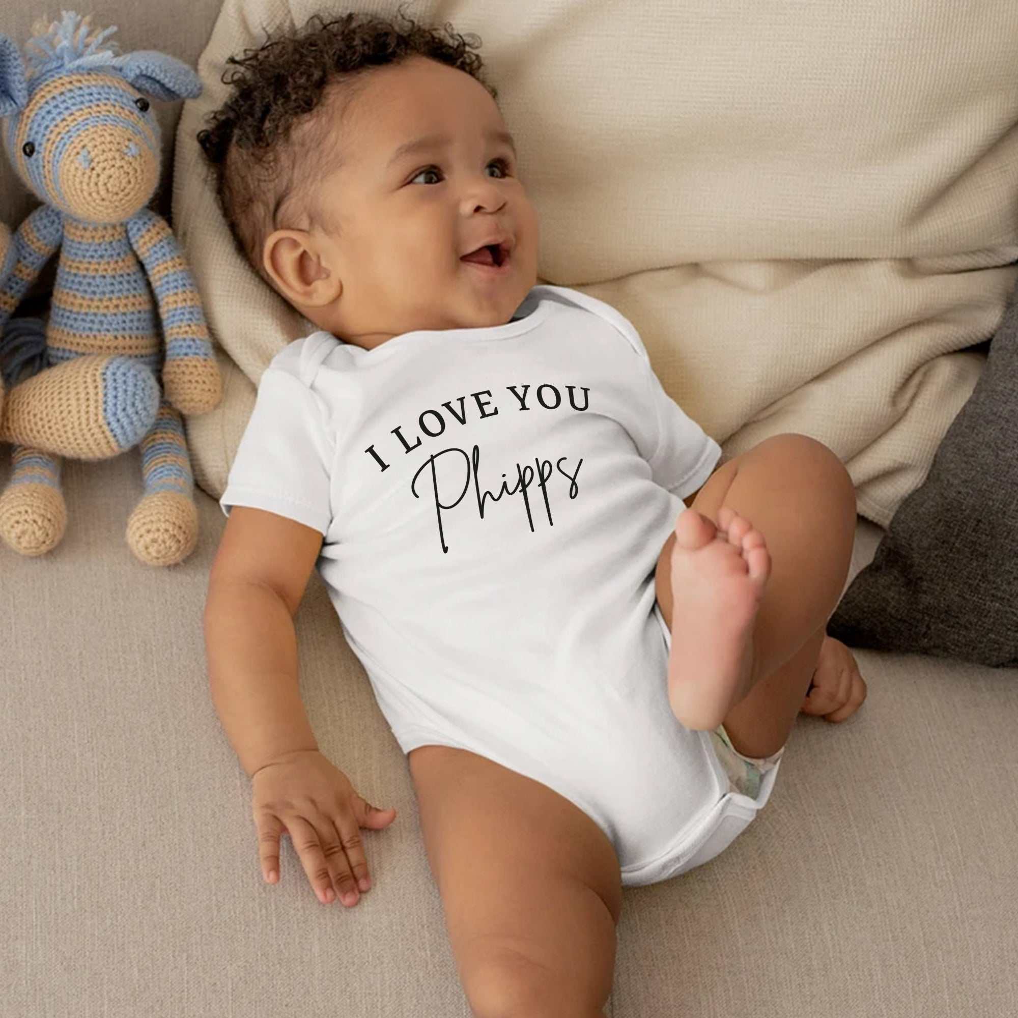 Personalized Last Name Announcement Baby Onesie® - Pregnancy Announcement Baby Onesie®, Baby Name Onesie®, Personalized Baby Girl Shirt