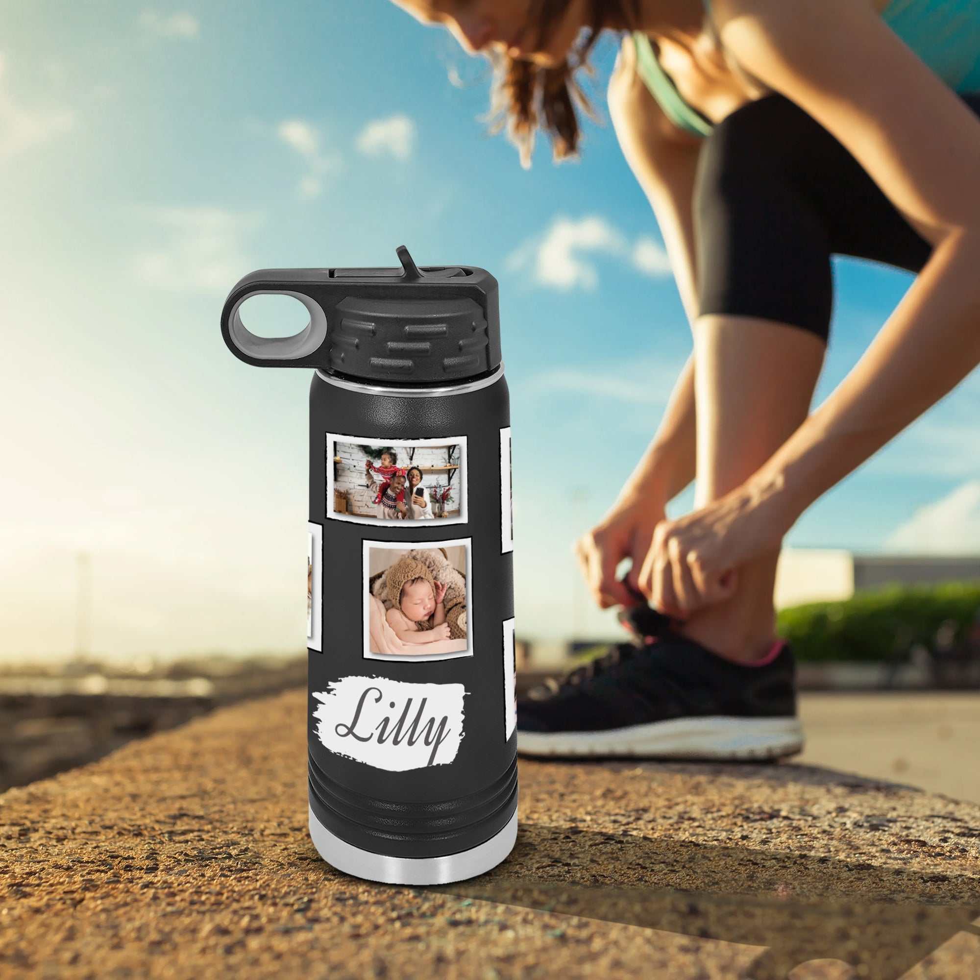 Photo Water Bottles- Personalised Photo Water Bottle- custom tumbler- Polar camel- Collage tumbler- Customized Drinkware
