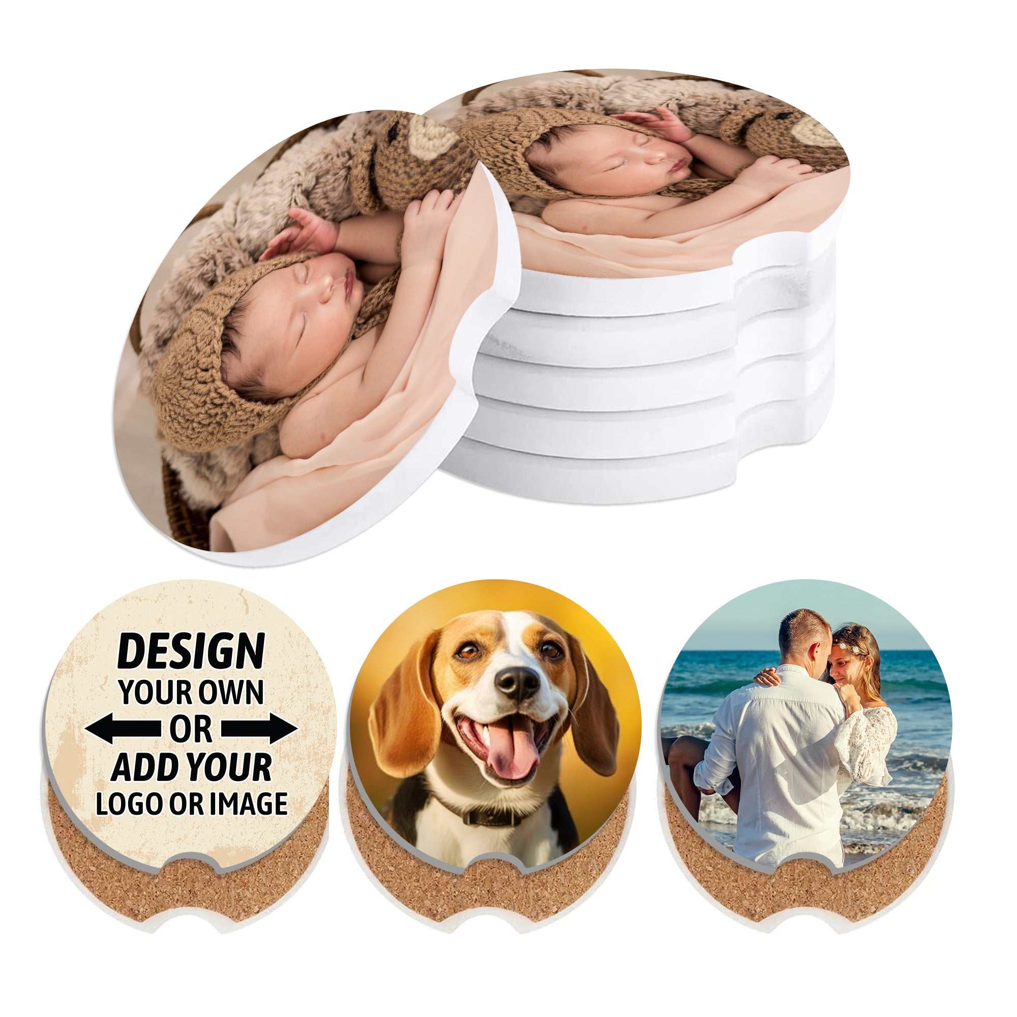 Custom Car Coasters | Personalized Ceramic Coasters for Cup Holders