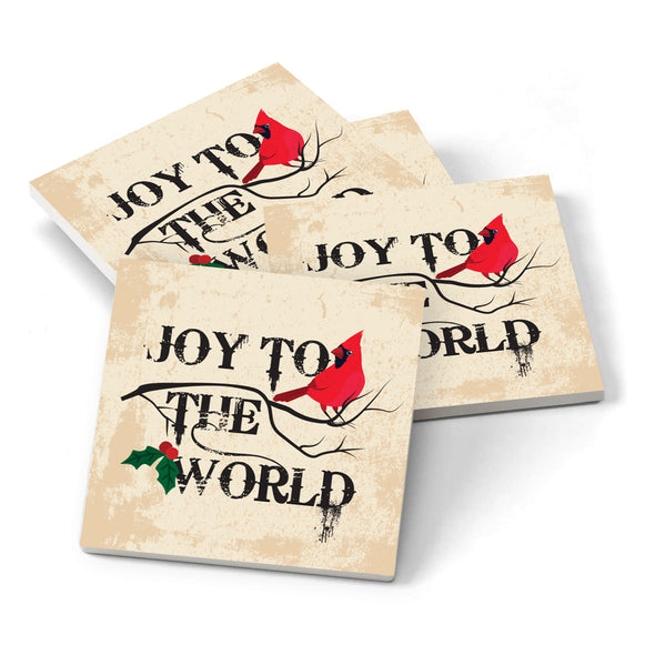 Christmas Coaster - 4-Inch Ceramic Christmas Coaster- Festive Holiday Theme, Absorbent Drink Mat, Cup Holder Protector