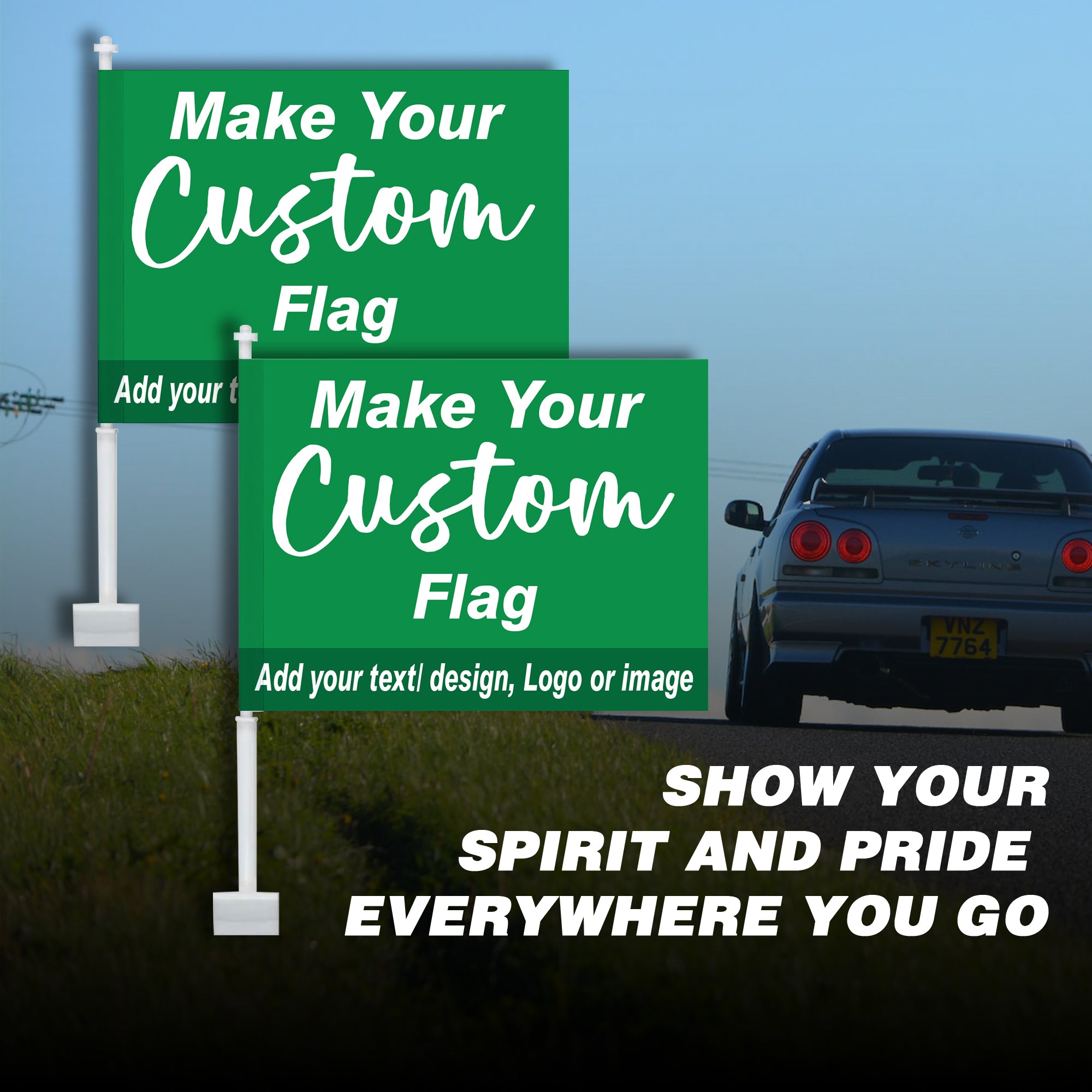 Custom Car Flag | Personalized Single & Double Sided Flag