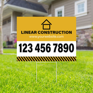 Construction Double-Sided Yard Sign with H-Stake - 24