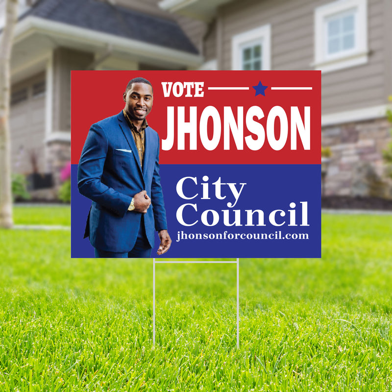 Political Double-Sided Yard Sign with H-Stake - 24