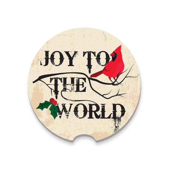Christmas Drink Cup Coasters, Set of 6, Joy to the world, Christmas Coasters, Custom Coasters, Festive Holiday Christmas coaster