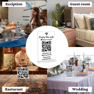 Acrylic QR Code Sign, Personalized Custom Signs for Business & Social Media, Qr Code Acrylic plaque, with Stand – 7x4.5 inches, UV Print, Perfect qr code sign for Home & Business