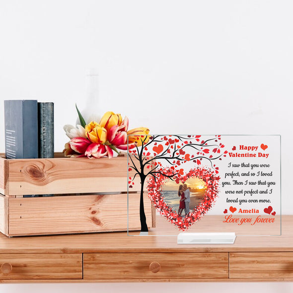 Valentine's day acrylic plaque with Custom Design - Keep Your table Stylish & Decorative- Valentine's Day gifts for him - Valentine's gifts- Great Gift Idea