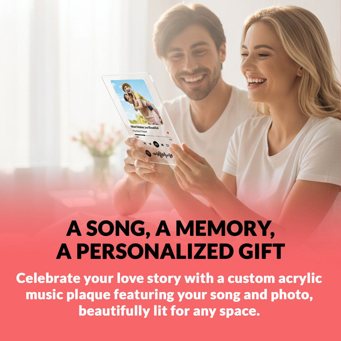 Placa de Música Personalizada de Spotify | Regalo de Foto Personalizado para Ella o Esposa – Recuerdo Romántico de Acrílico para el Día de San Valentín