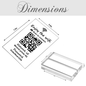 Acrylic QR Code Sign, Personalized Custom Signs for Business & Social Media, Qr Code Acrylic plaque, with Stand – 7x4.5 inches, UV Print, Perfect qr code sign for Home & Business