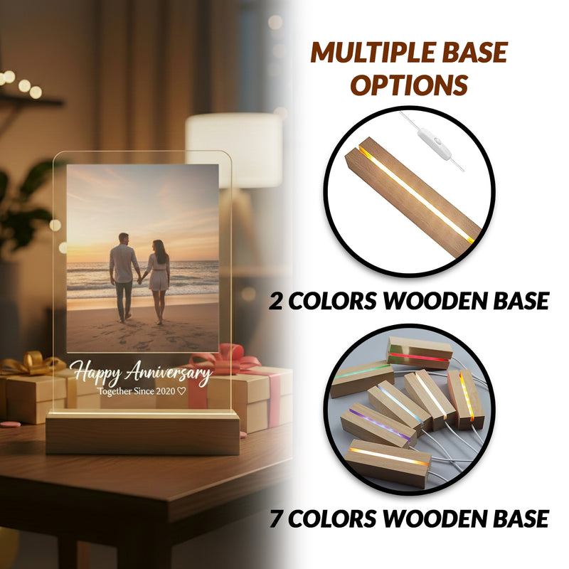 Custom Acrylic LED Sign — Personalized Photo, Logo or Memorial Plaque
