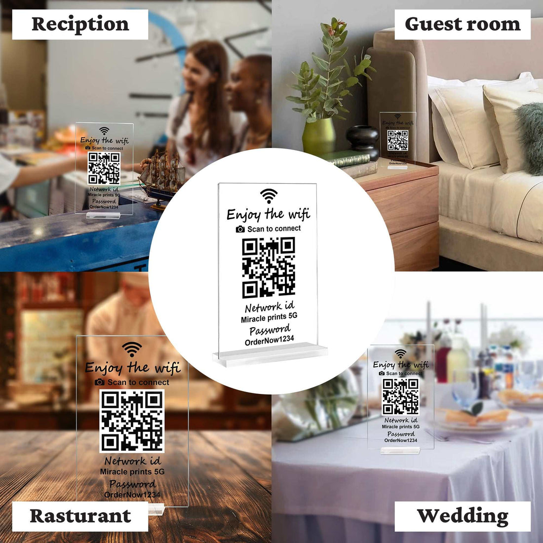 Custom Acrylic QR Code Sign | Business & WiFi Display